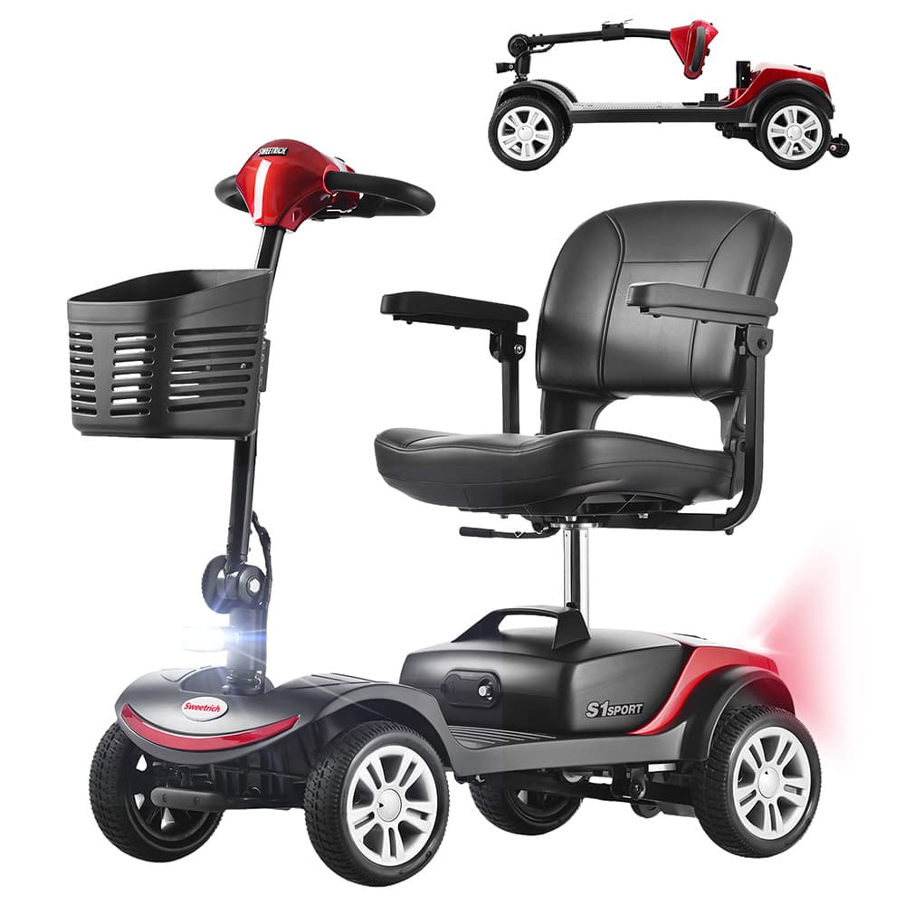 Hulajnoga elektryczna Sweetrich S1 Sport, silnik 300 W, akumulator 24 V 12 Ah, maks. prędkość 8 km/h, zasięg 15 km – kolor czerwony
