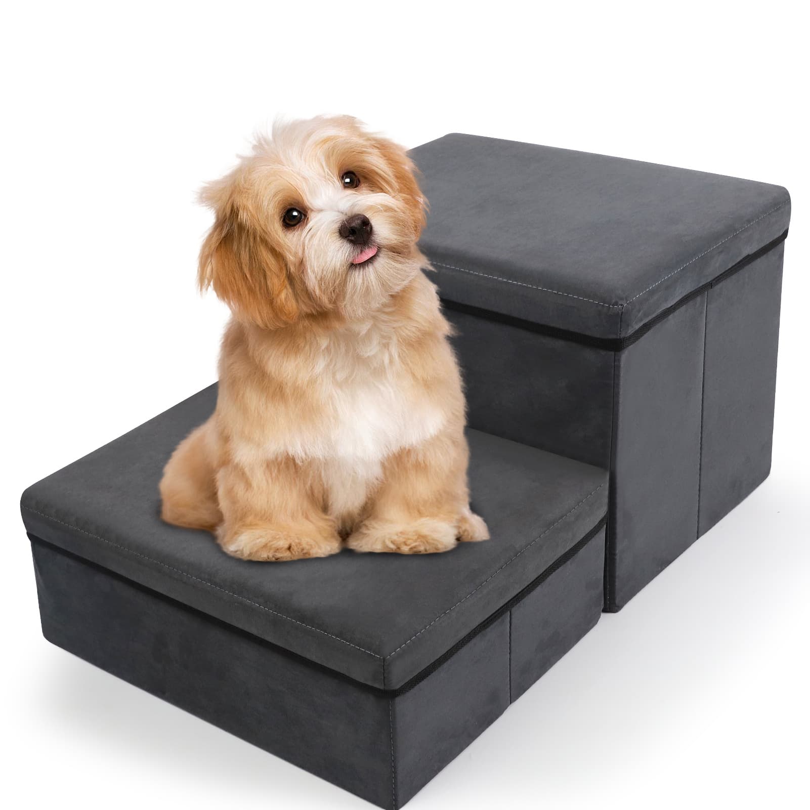 TEMU Dog Ramp For Bed & Couch, Adjustable Pet Ramp For Small & Large Dogs To Bed, Wide Pet Stairs Steps With Non-slip Surface, Folding Portable Cat Pet Ramp For High Beds Cat