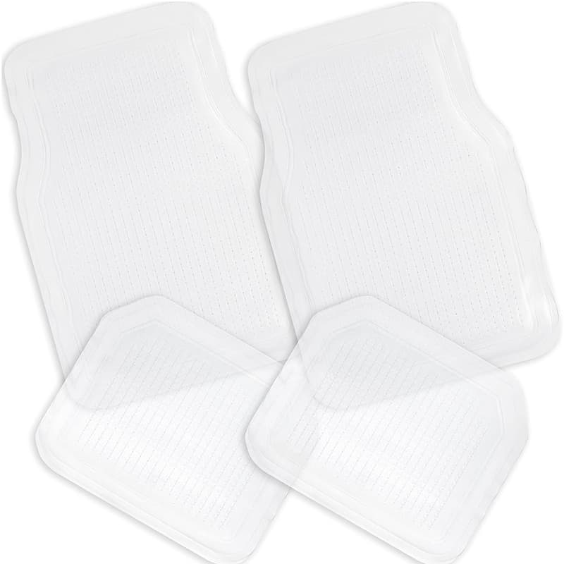 TEMU All Weather Full Rubber Clear Car Interior Floor Mats – 4-piece Set Clear Heavy Duty Car Interior Floor Mats