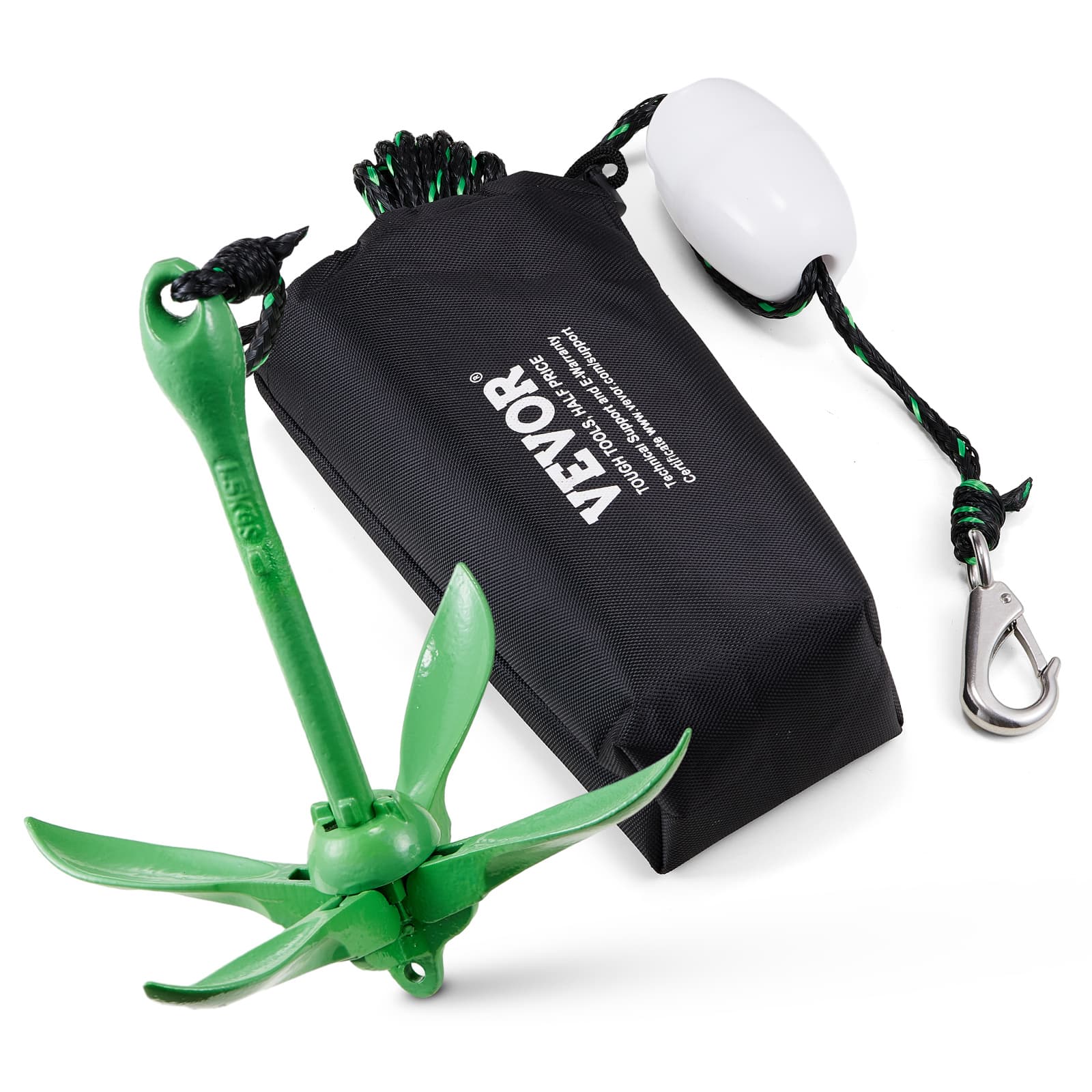 TEMU Vevor Kayak Anchor Kit, 3. Paddle Board Anchor Kit With 26.2 Ft/8 M Rope And Buoy, Folding Small Boat Anchor With Storage Bag And Snap Hook, Kayak Accessories For Kayaks, Small Boats,