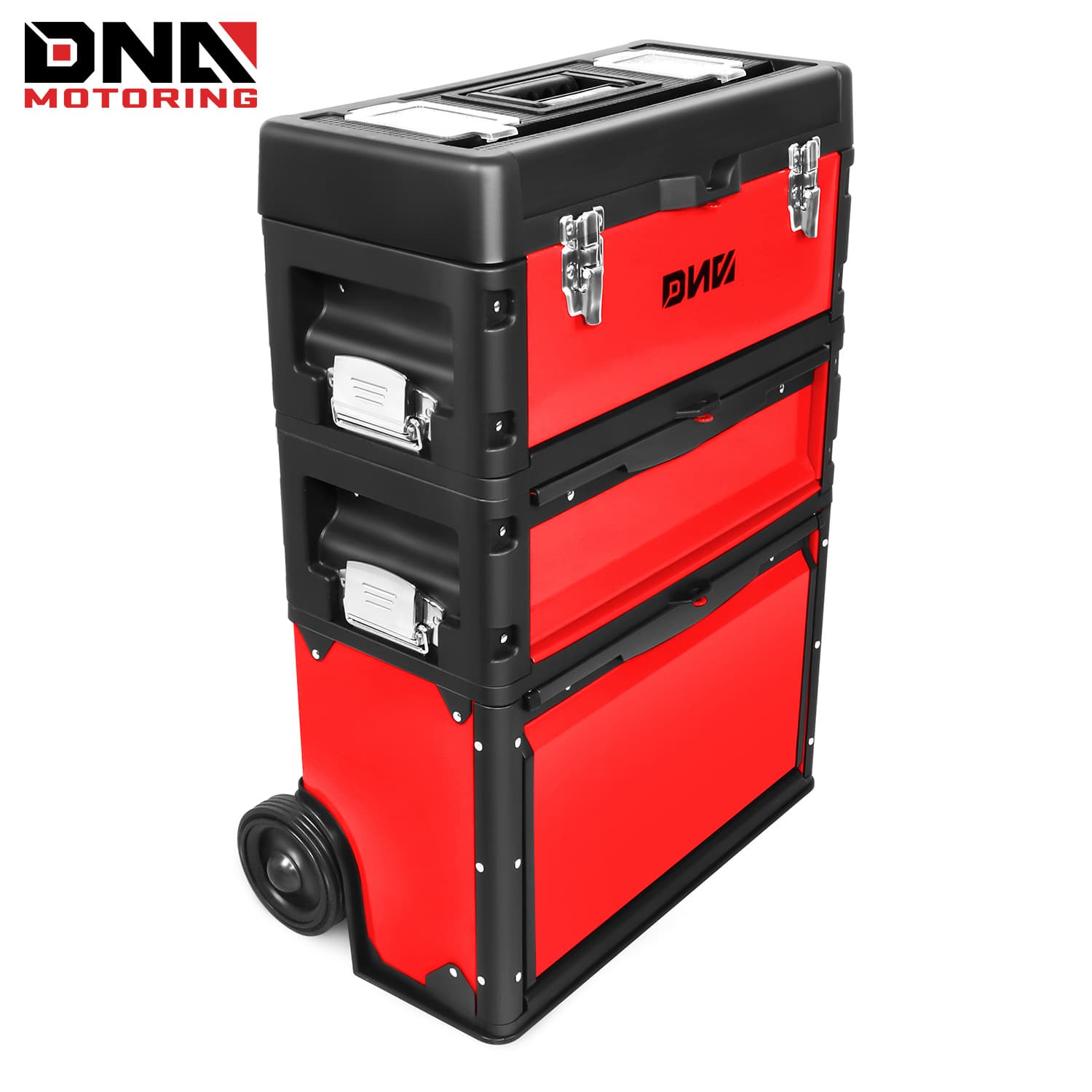 TEMU 3-tier Stackable Separate Hand Case Tool Boxes Trolley, 3-in-1 Storage Compartments, 19.5" X 12" X 28.5"