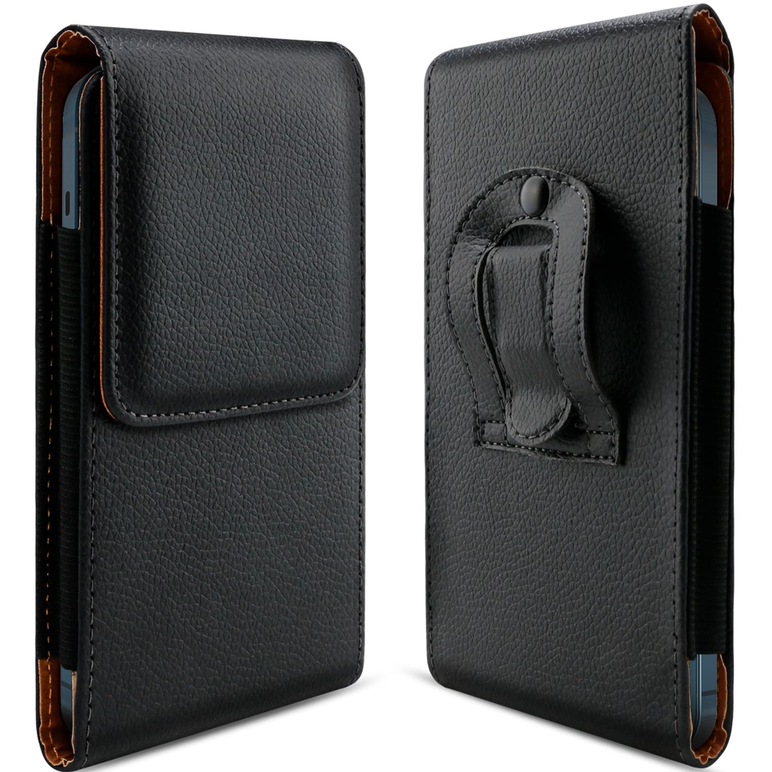 TEMU Cell Phone Holster With Belt Loop Pu Leather Pouch For Men, Black