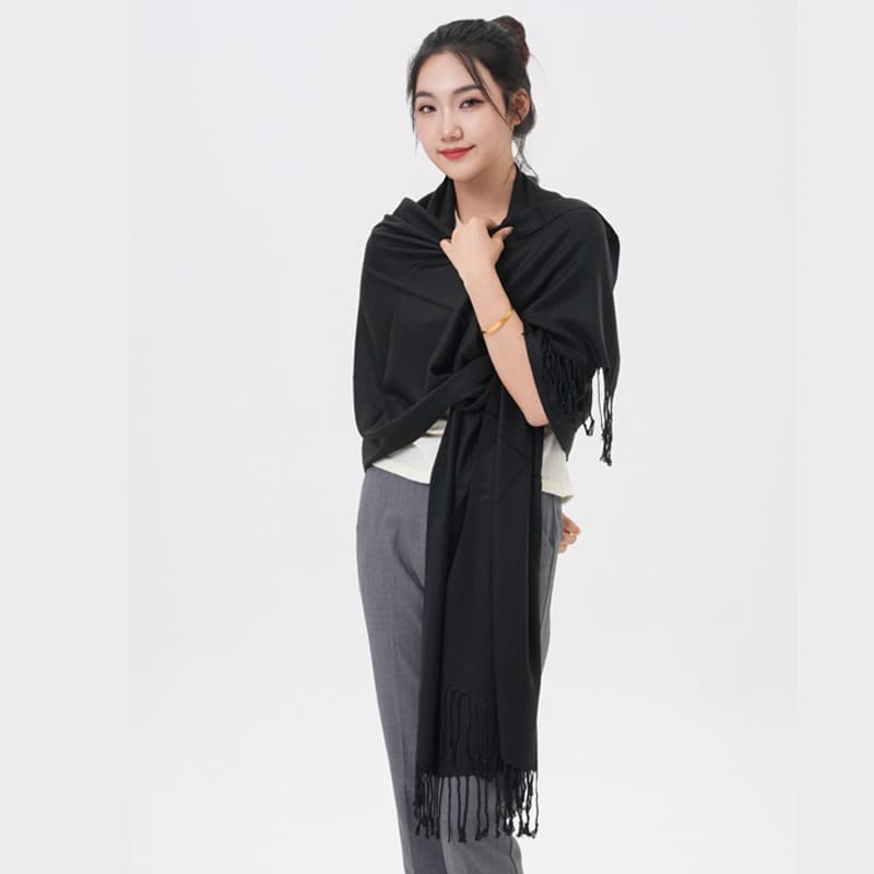 TEMU Classic Solid Wedding Pashmina Scarf