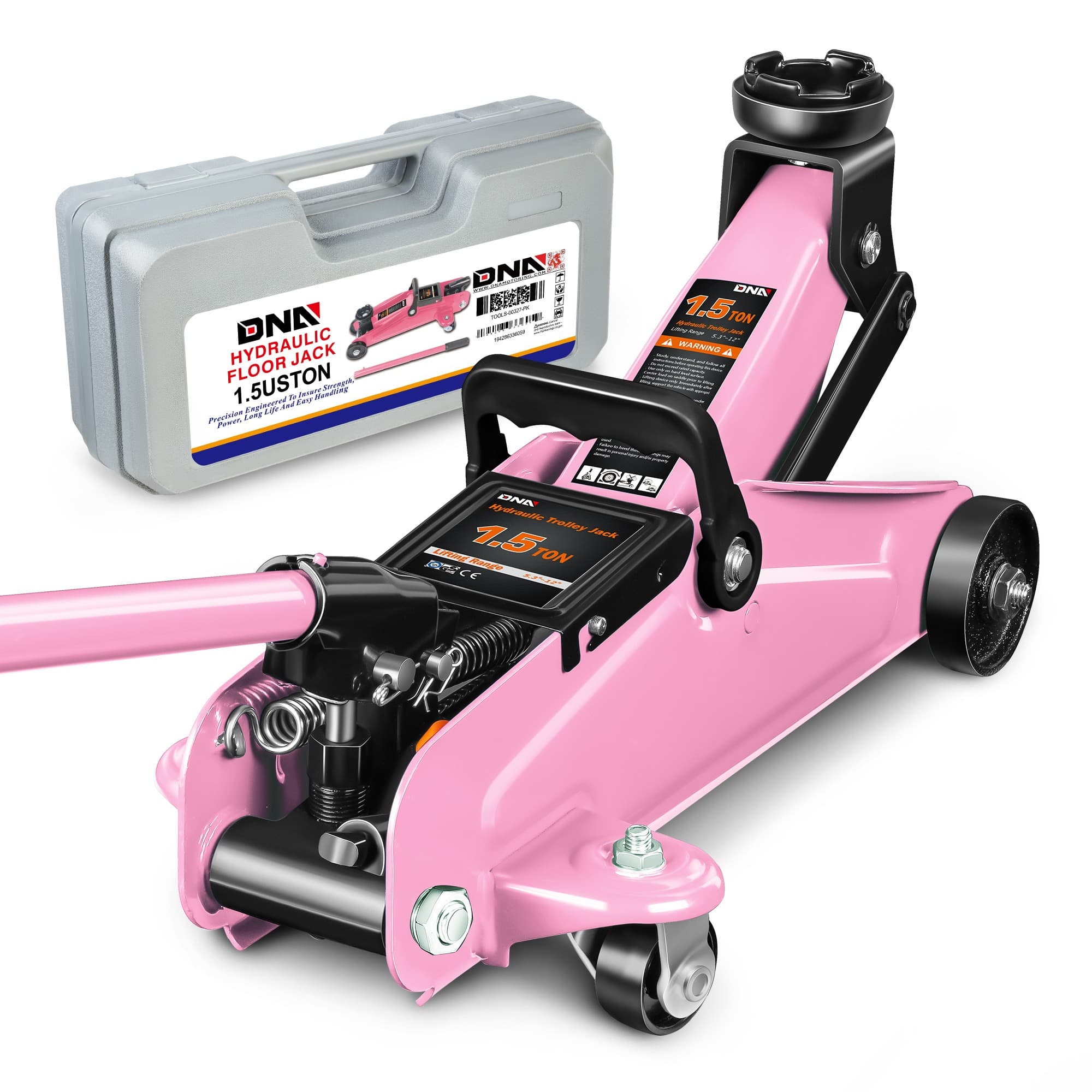 TEMU 1.5 Ton (3000 Lb) 5.3"- 12" Lifting Heavy Duty Garage Hydraulic Floor Jack Pink