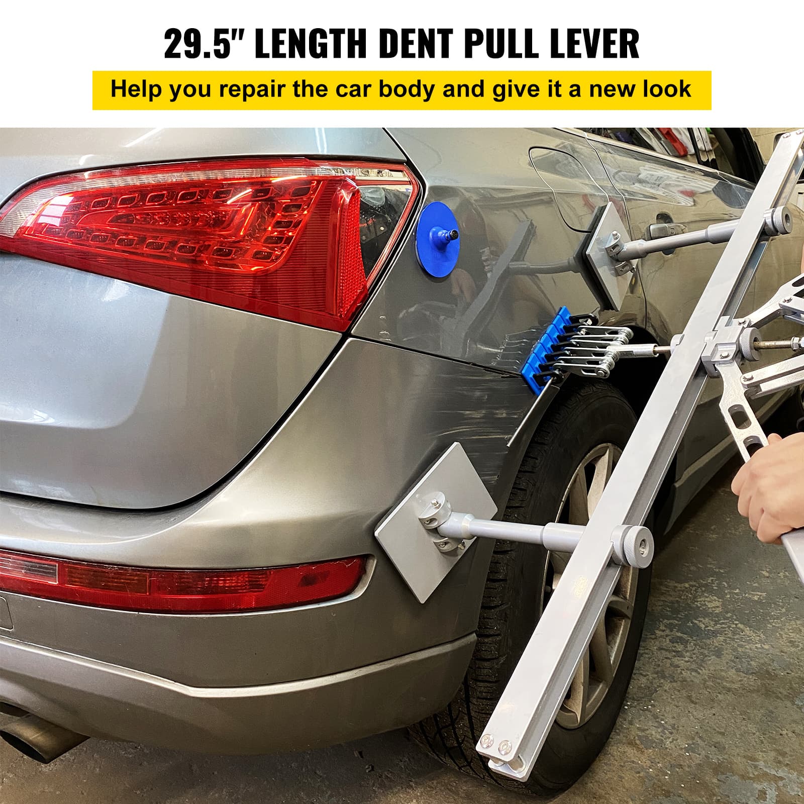 TEMU Vevor Dent Pull Lever Bar For Aluminum And Steel Dent Pulling With 6 Claw Hook 75cm Dent Remover Bar For Auto Body Dent Repair
