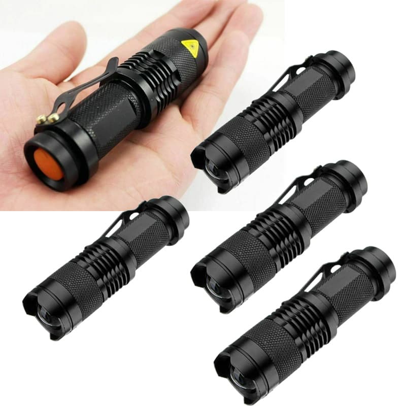 TEMU 5 Pack Led ,mini Led Flashlights,mini Led Flashlight, 3 Adjustable Light With Clip For Outdoor Activities (aa Battery No )