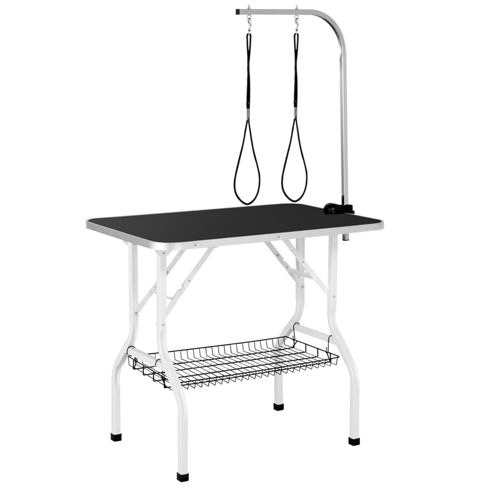TEMU 36 Dog Grooming Table Foldable Grooming Table With Tool Shelf & Adjustable Arm & Mesh Tray Halloween Grooming Table For Small To Medium Dogs