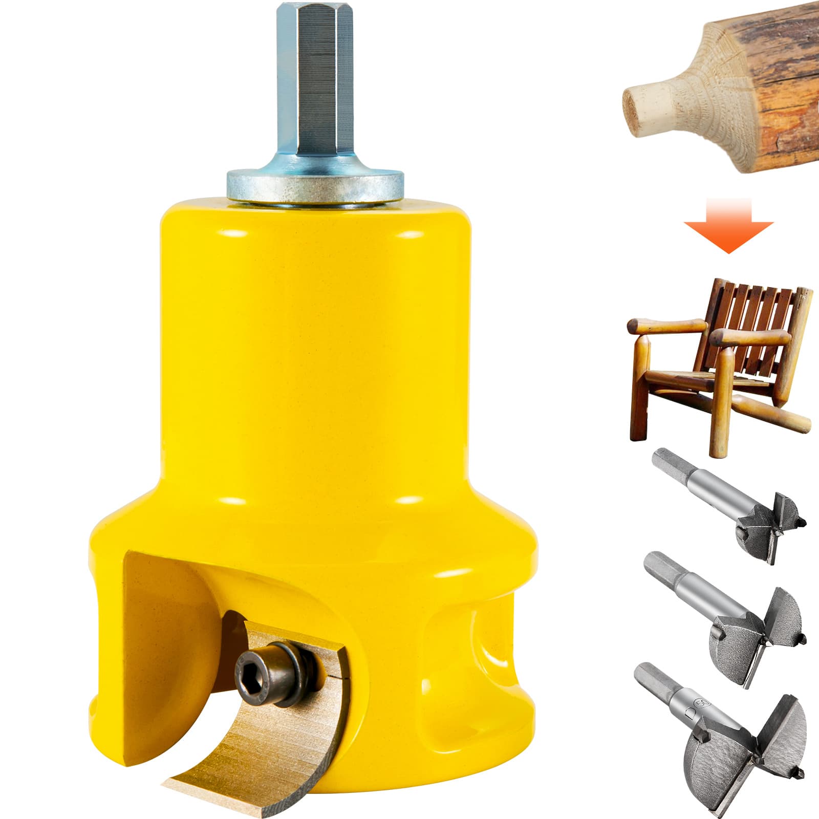 TEMU Vevor Tenon Cutter, 1.5" / 38 Mm Diameter, Premium Aluminum & Furniture Cutter, With Dual Curved Blades & Button Screws Home , Commercial Woodworking Tool For Home Beginner Diy