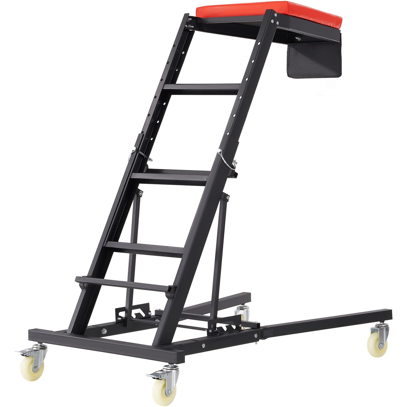 TEMU Vevor Top Automotive , 48"-76" Adjustable Height Foldable , 400 Lbs Capacity High , 4 Swivel Caster Wheels, Heavy Duty Work For Auto Repair And Maintenance