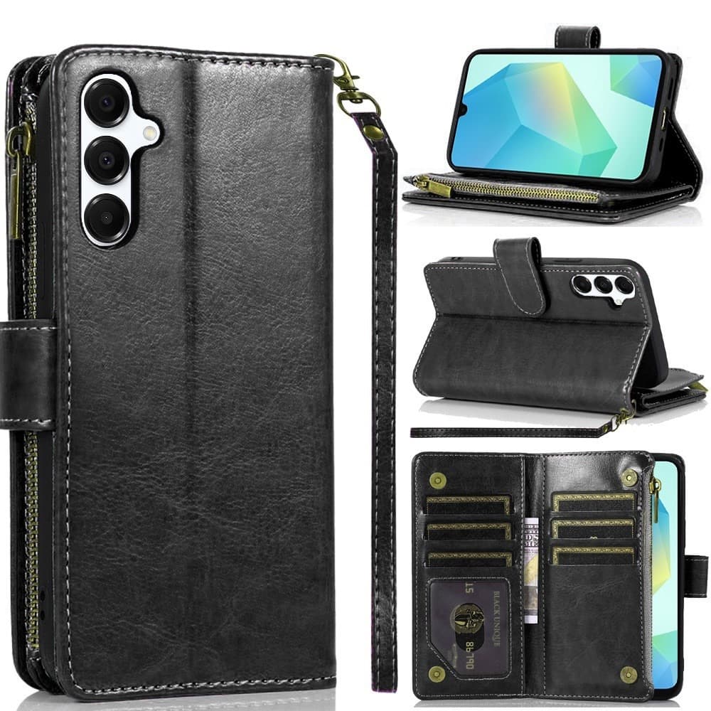 TEMU A16 5g Phone Case, Luxury Wallet Card Id Zipper Money Holder Case Cover