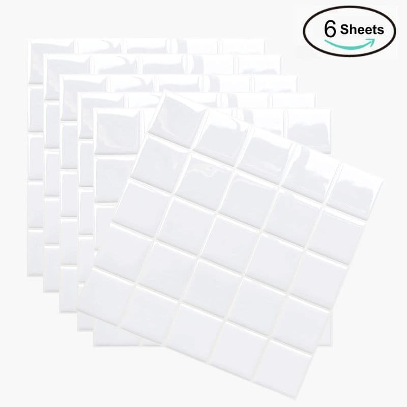 TEMU Morcart 6-sheet Quadrate Peel And Stick Backsplash, 10in×10in, Self-adhesive 3d Subway Style, Stick On Backsplash For Kitchen And Bathroom, Large Premium Kitchen Backsplash(10"×10")