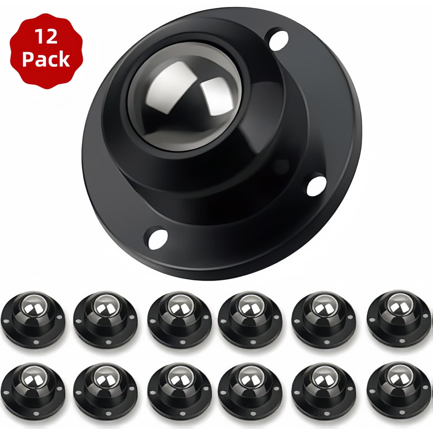 TEMU 12 Pcs Stainless Steel Self Adhesive Caster Wheels, Wheels For Furniture, 28 Lbs Load Capacity Per Wheel