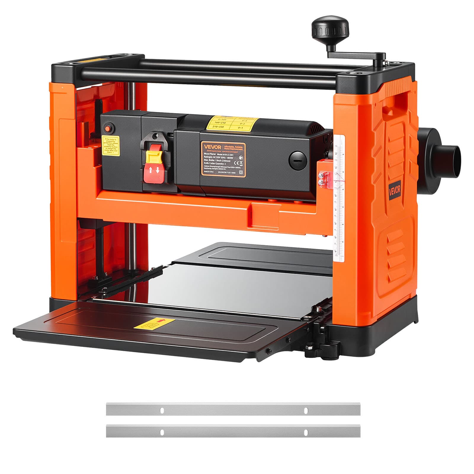 TEMU Vevor Thickness Planer Two-blade Power Benchtop Planer Woodworking 1800w 13 In