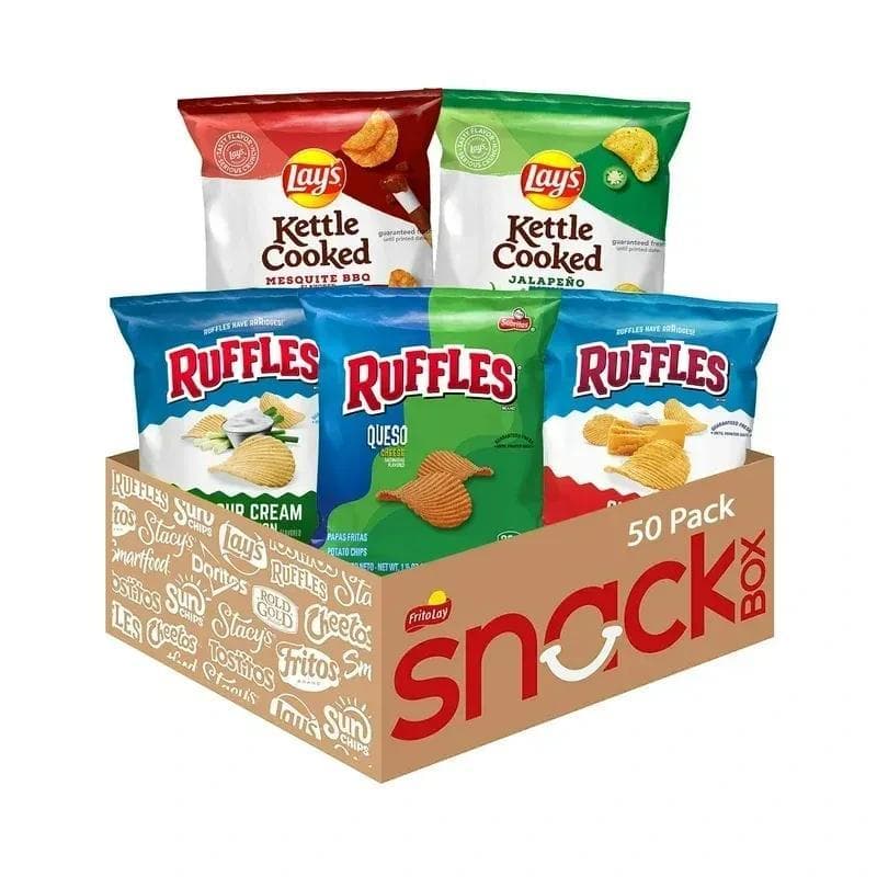 TEMU Lay's & Ruffles Crunch Mix Chips, Variety Pack, 50 Pk.