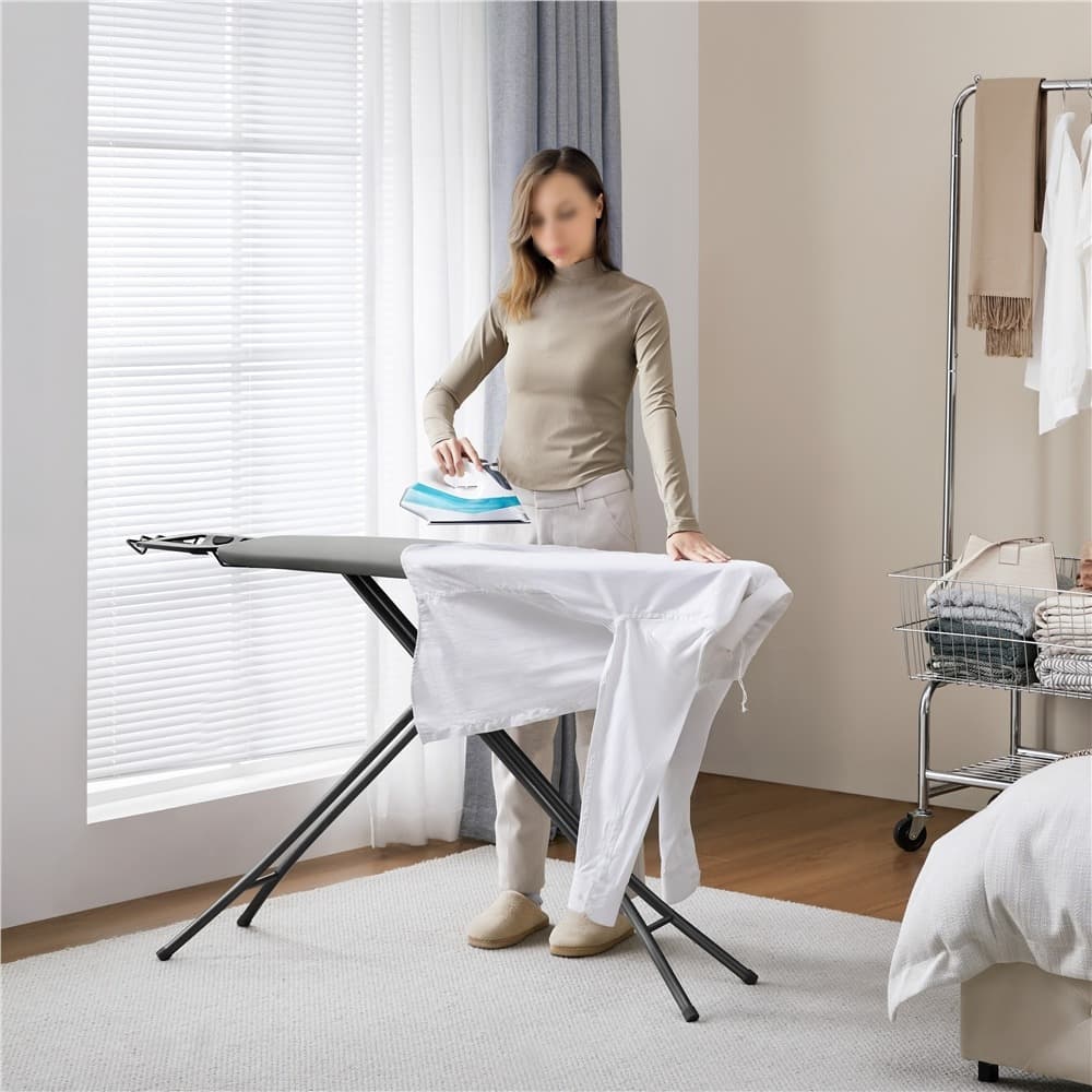 TEMU Ironing Board Full Size Adjustable & Foldable Iron Table With 4-leg Stand And 4-layer Pad, Portable Iron Board For Home, Dorm, Laundry Room, Furniture For Home
