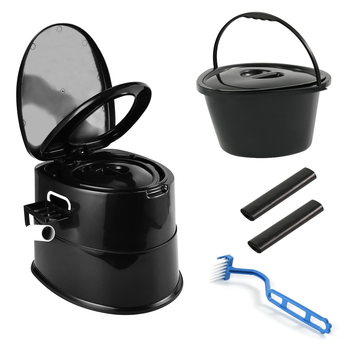 TEMU Extra Large Portable Travel Toilet For Adults - Tall Spacious And Hygienic Camping Toilet With Lid - Car Hiking Beach And