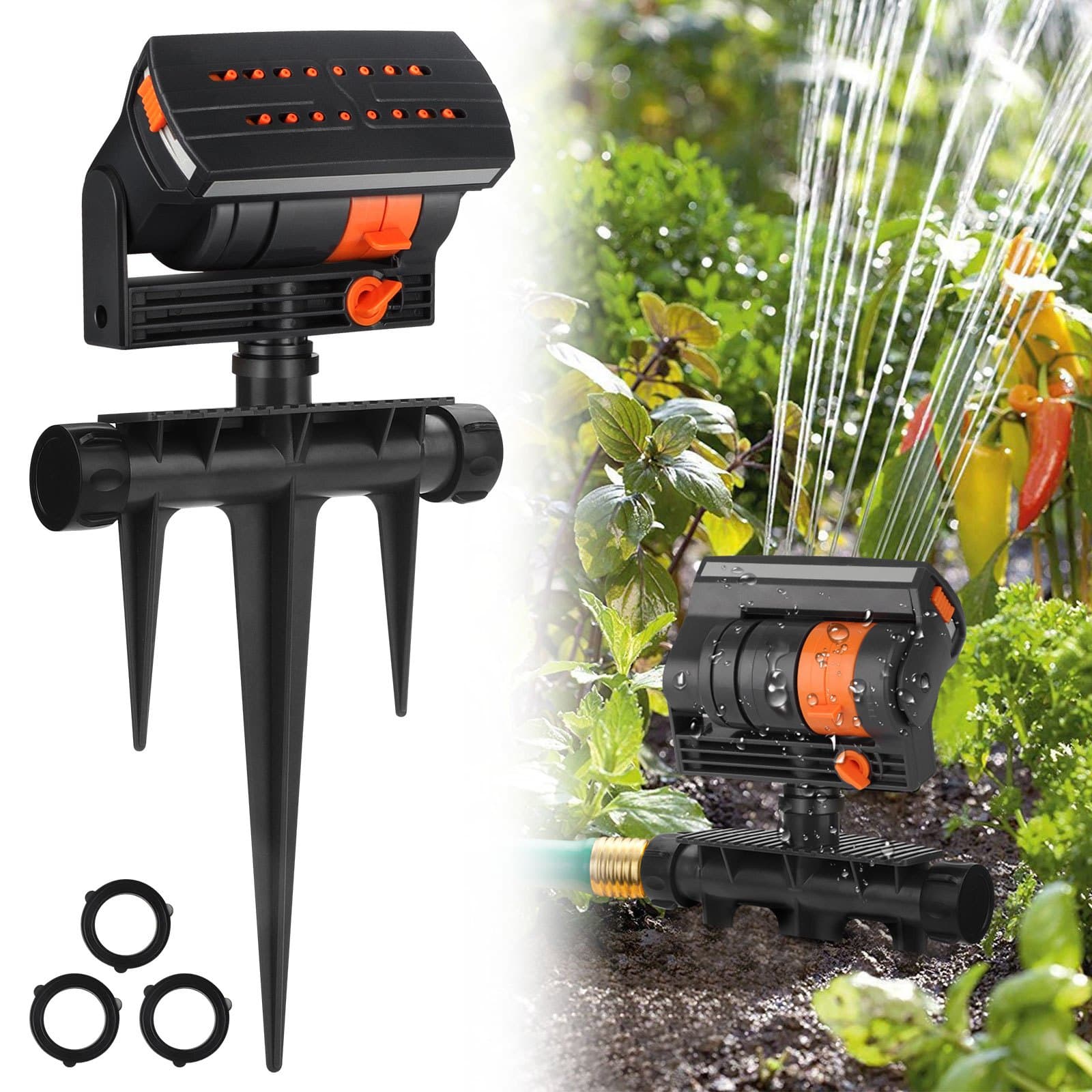 TEMU 16-hole Automatic Swing Sprinkler, Adjustable Oscillating Sprinkler With , Irrigation Tool For Lawnand Garden Watering System