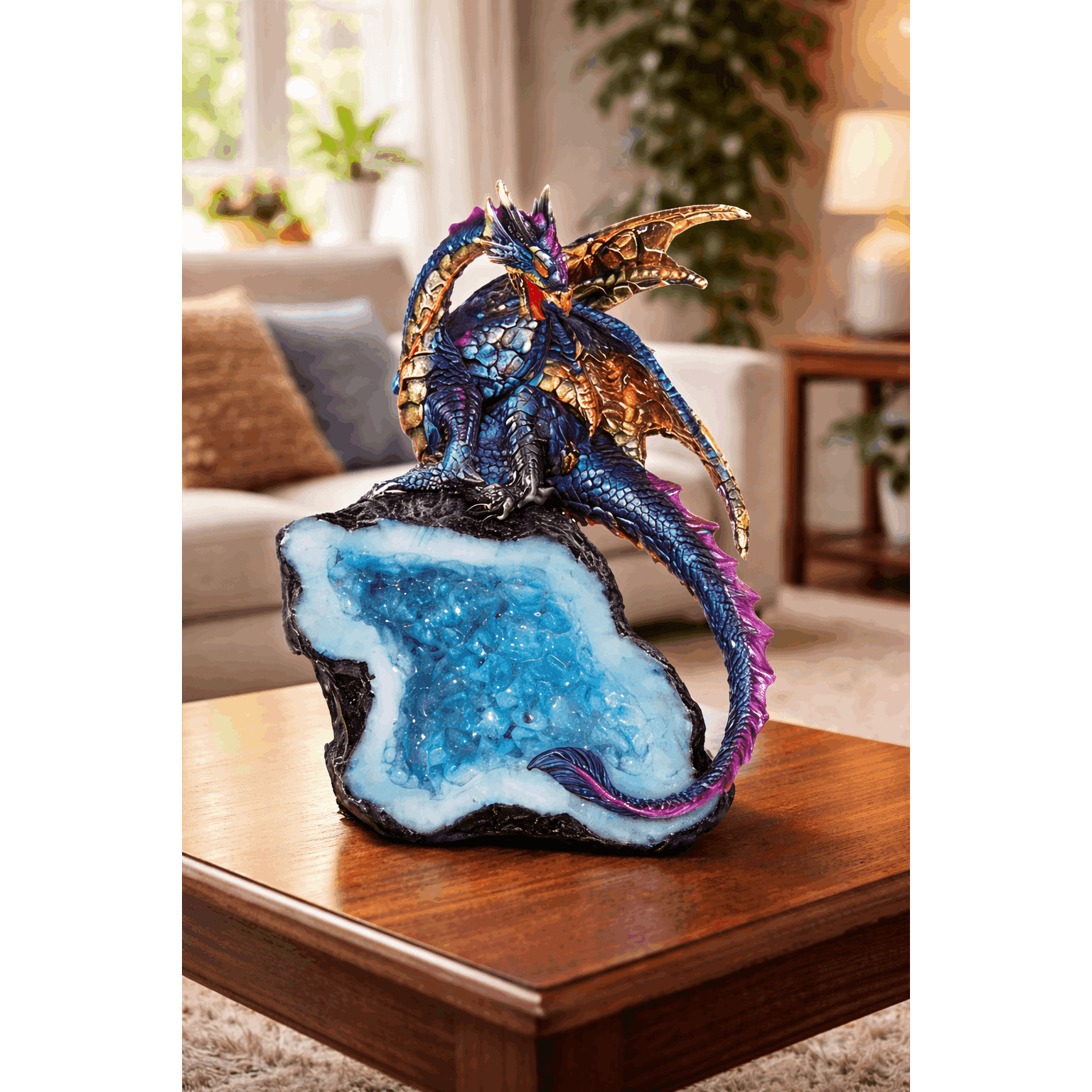 TEMU 5.5" H Dragon Blue Figurine Decorative Resin Statue Sculpture For Home, Office, Or Bookshelf – A Unique Collectible And Perfect Gift For , Holidays, And Birthdays