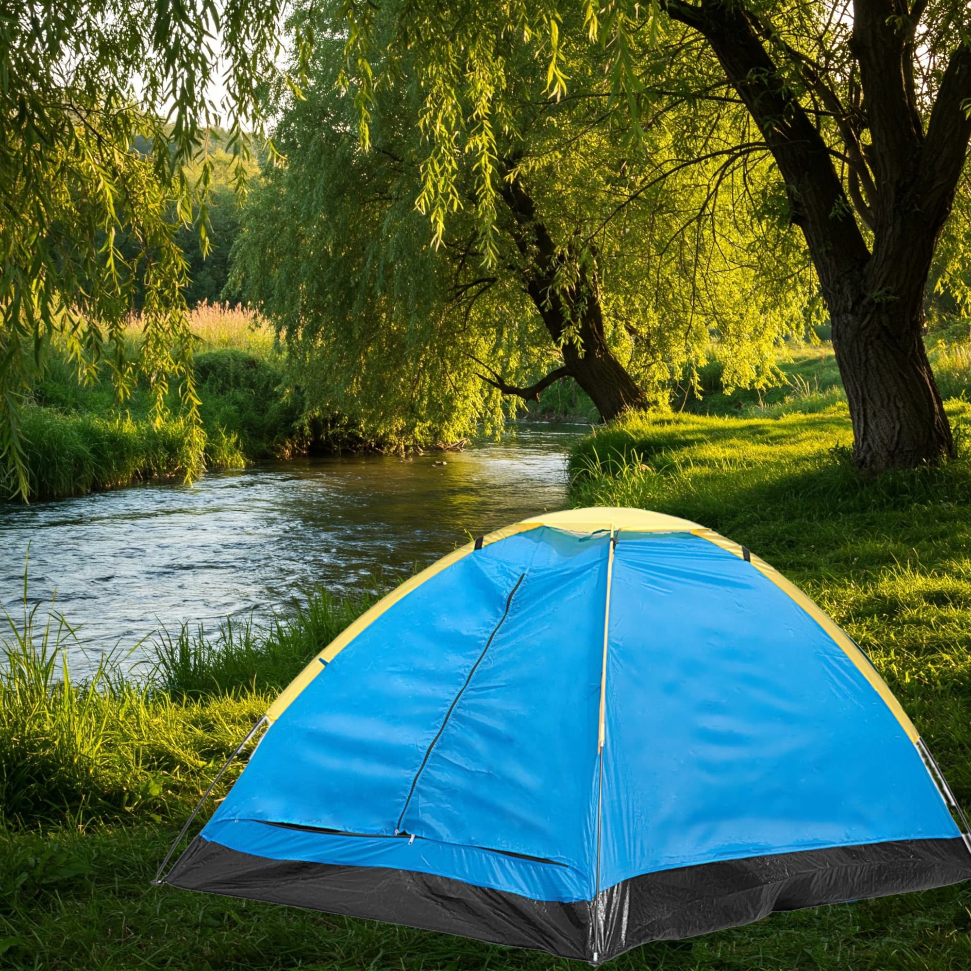 TEMU 2-person Dome Backpacking Folding Tent, , Durable, With Mesh Windows To Prevent Mosquitoes, Suitable For Couples Traveling And Parent-child Activities