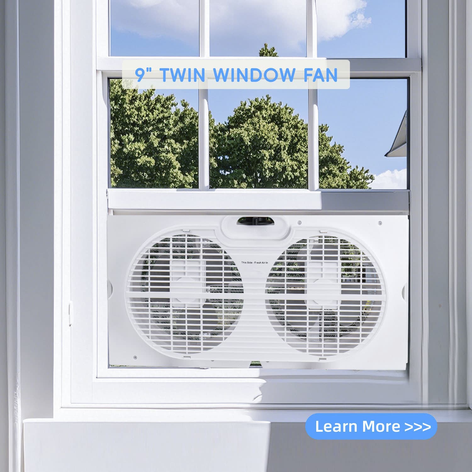 TEMU 9 Inch Twin Window Fan, Expandable Fan With Manual Control Or Remote Control For Kitchen, Home, Bathroom, Width Adjustable