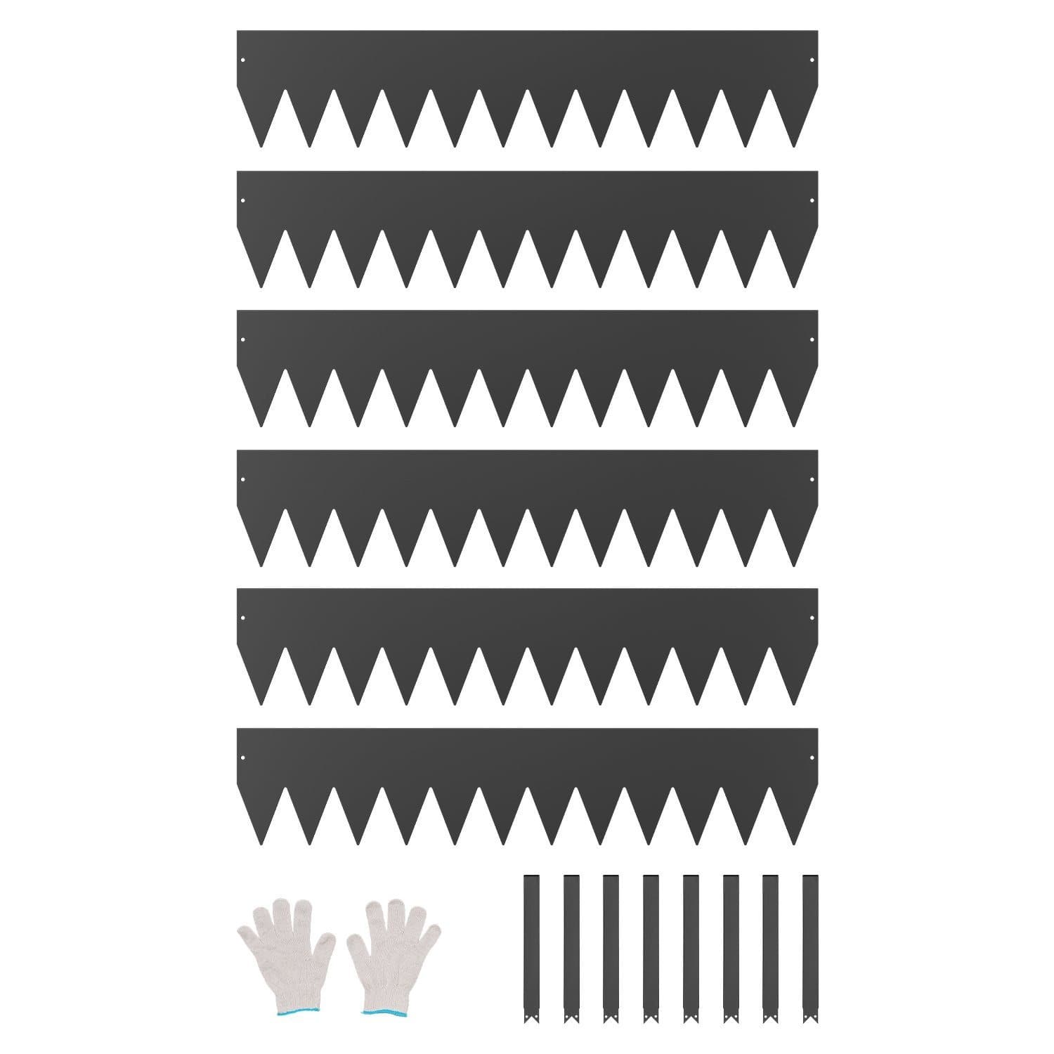 TEMU Vevor Steel Landscape Edging 40 X 6 In / 40 X 8 Inch Rust-resistant Garden Edging Border Black