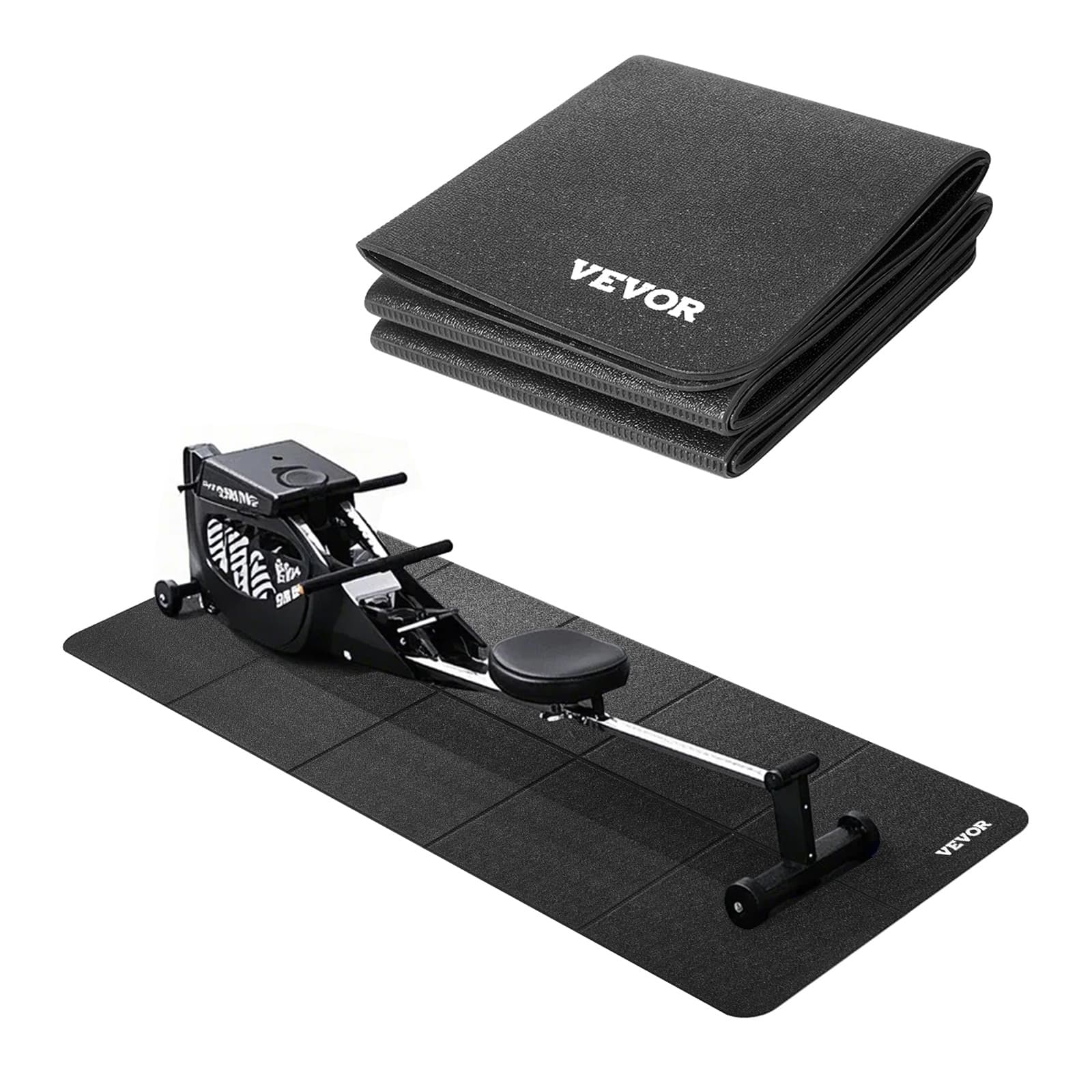 TEMU Vevor Foldable Walking Pad Treadmill Mat, 1/4" Thick, 24" X 68" Exercise Equipment Mat For Elliptical On Carpet Hardwood Floor, High Density Pvc Floor Protector, Non-slip For Home Gym