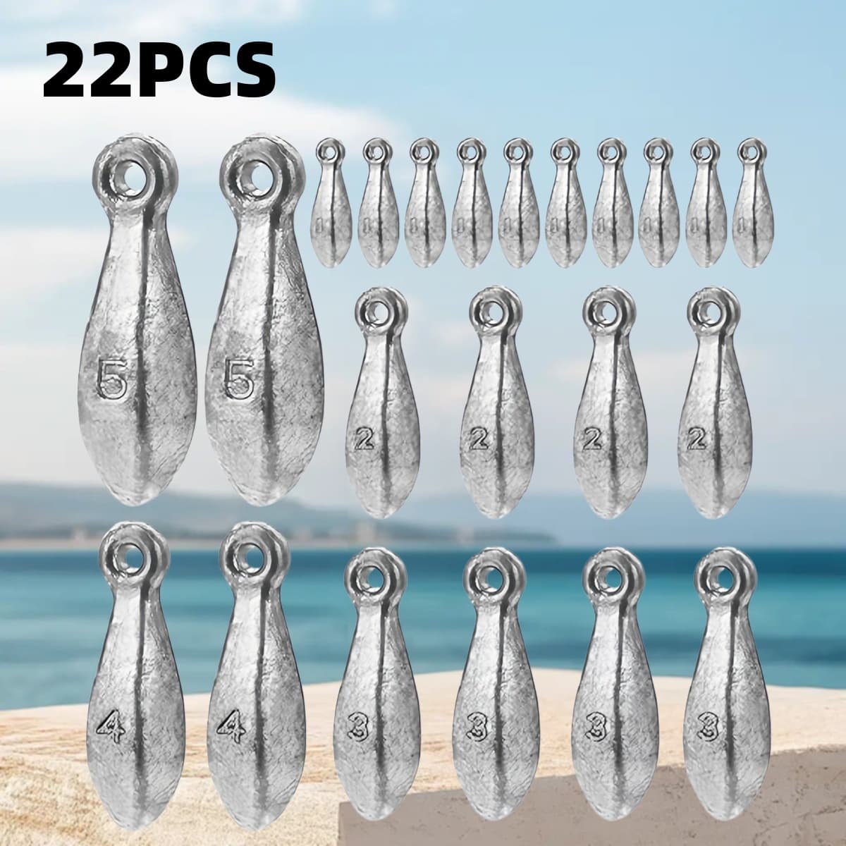 TEMU Fishing Weights Sinkers Bank Fishing Lead Sinkers Weights For Fishing 1 Oz, 2 Oz, 3 Oz, 4 Oz, 5 Oz Mix Kit