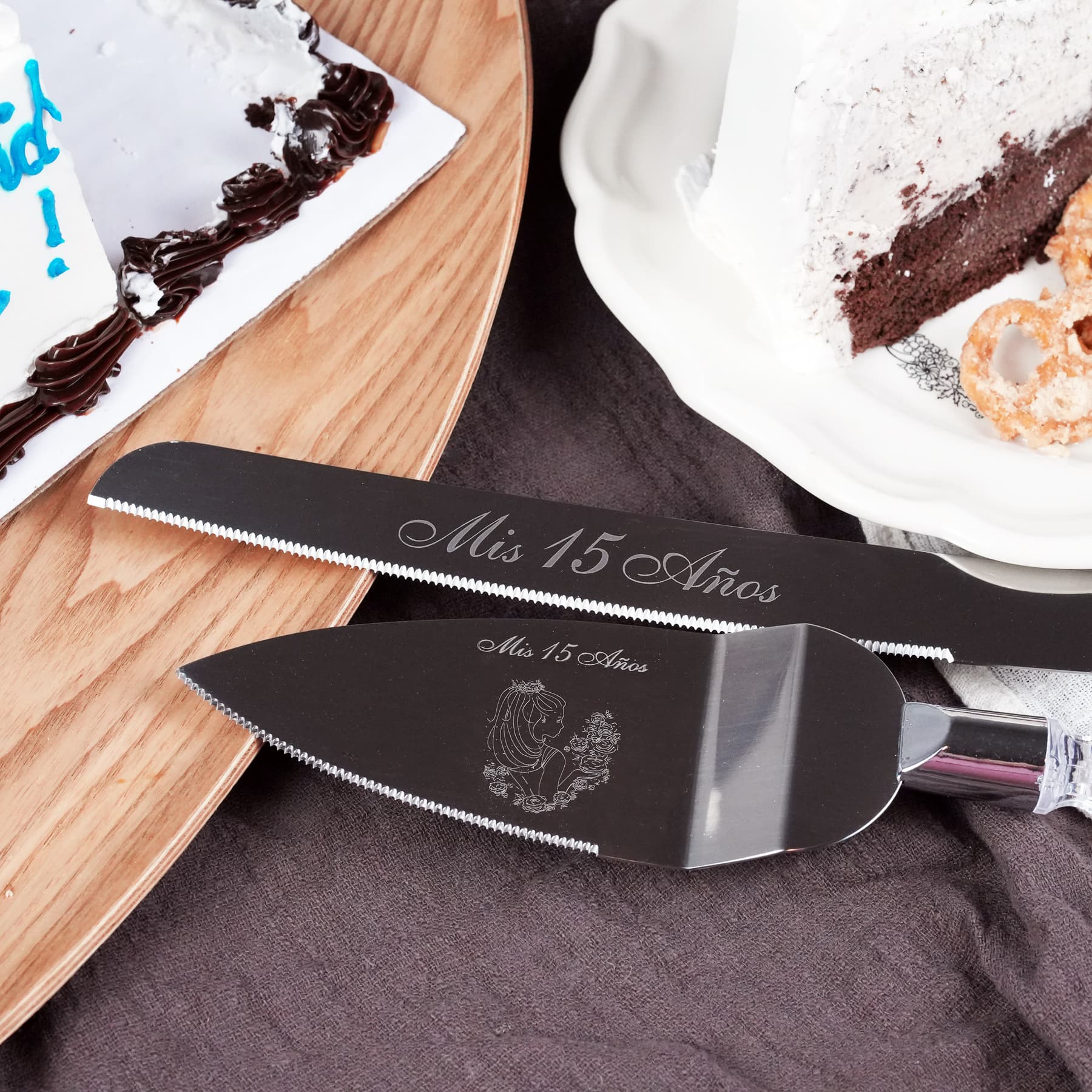 TEMU 1pc Wedding Cake Knife And Server Set With Acrylic Handle Stainless Steel, Desert Knives, Cake Cutter