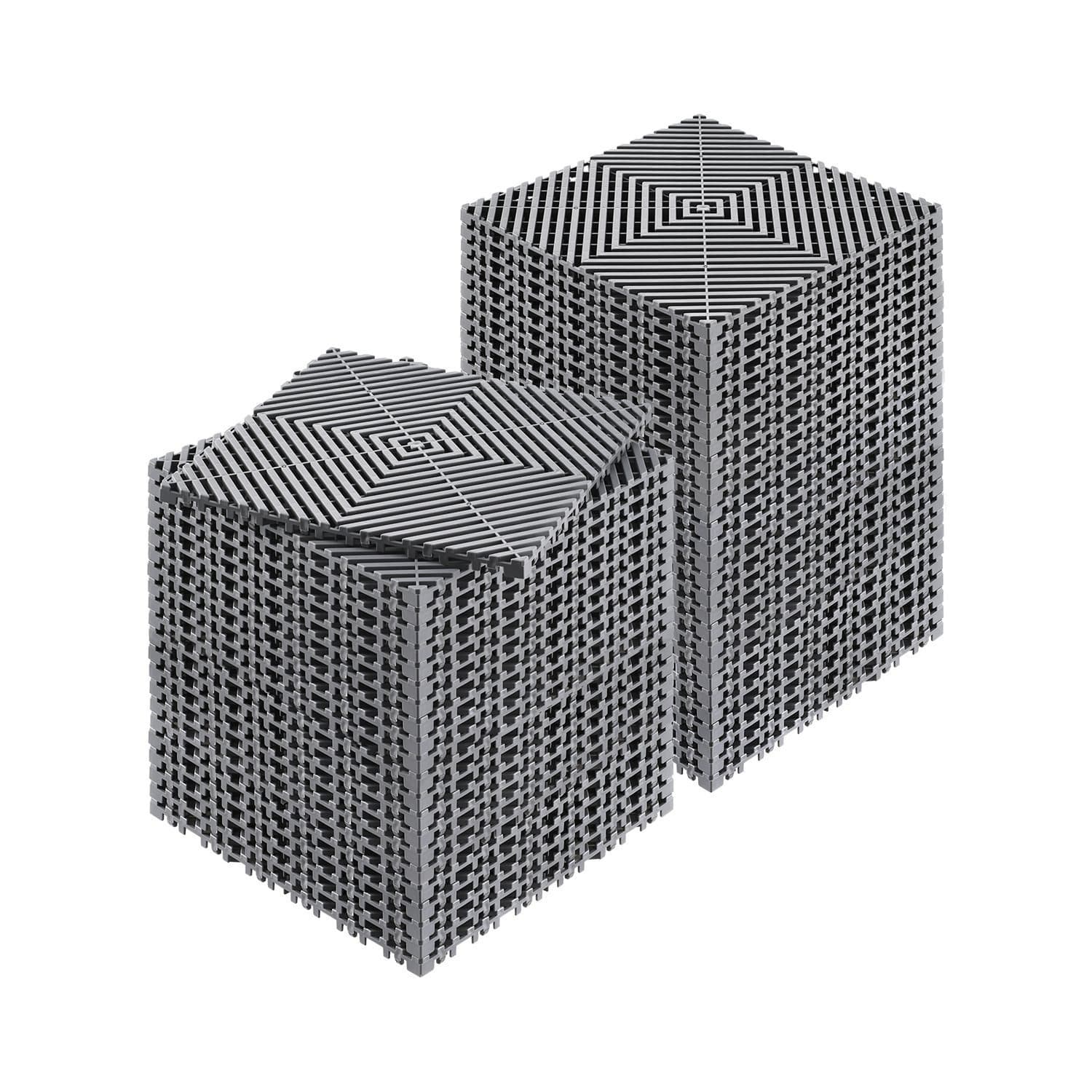 TEMU Vevor Drainage Mat Modular Interlocking Cushion 12” X 12” Drainage Floor Tile 50, Light Gray