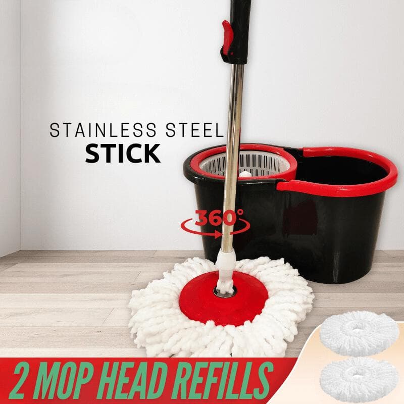 TEMU Mop Set - 47" Extendable Stainless Steel Handle, 2 Reusable Microfiber Heads, Wet/dry Use, Color Options - Effortless Home, Kitchen, Bathroom Floor Cleaning
