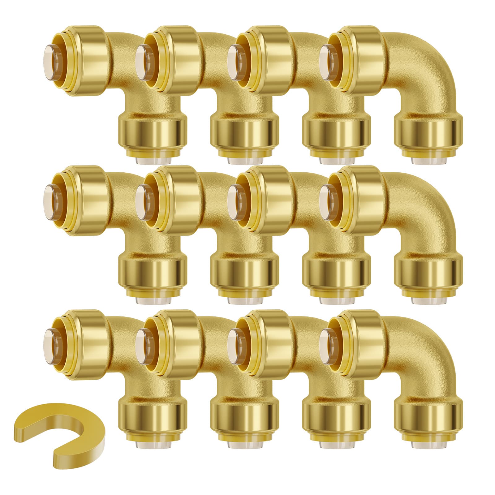 TEMU Vevor Pipe Fittings 1/2" 12pcs Brass Pipe Fittings Elbow For