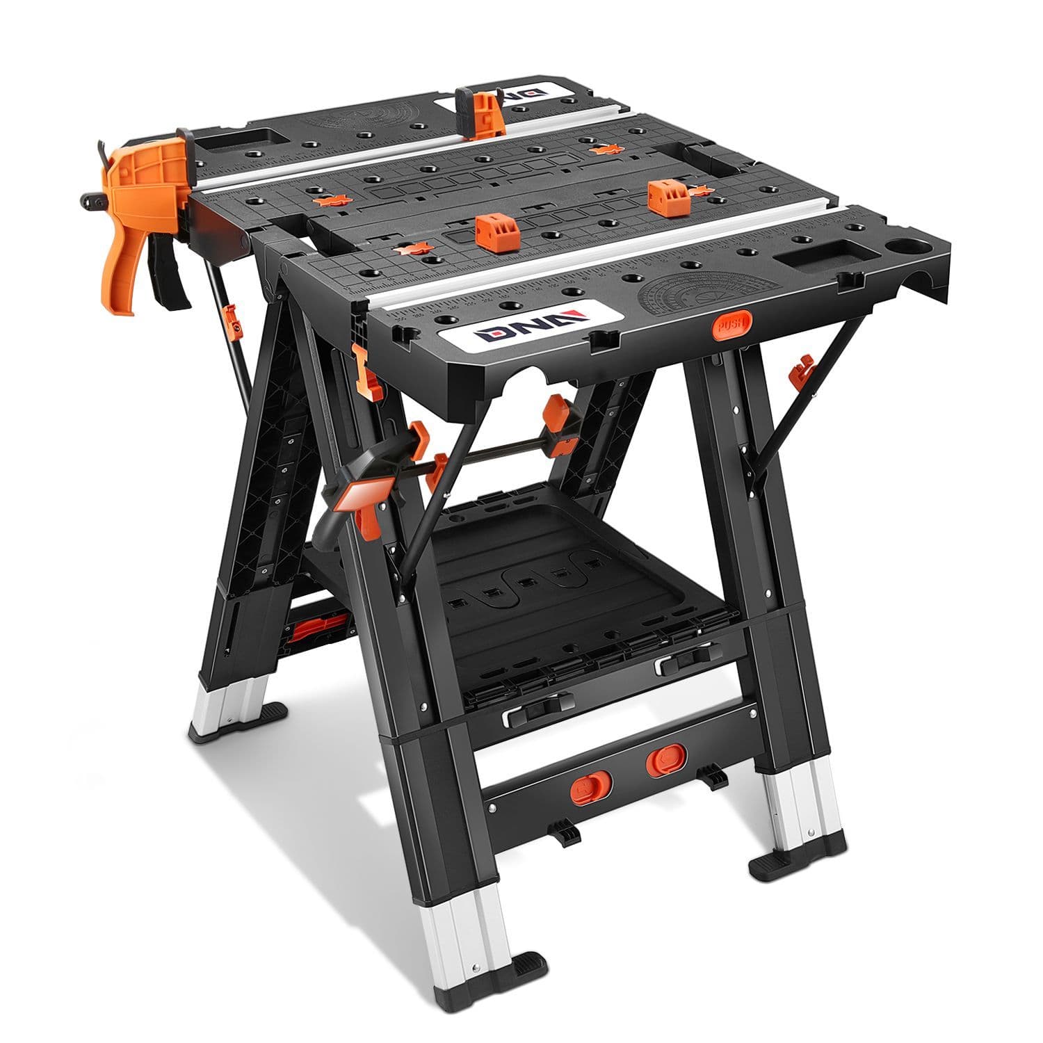 TEMU 2 In 1 Portable Workbench, Heavy-duty Load Capacity Folding Table & , 31" Lx 25" W Lightweight Design Folding Work Table, W/ 2pcs Clamps
