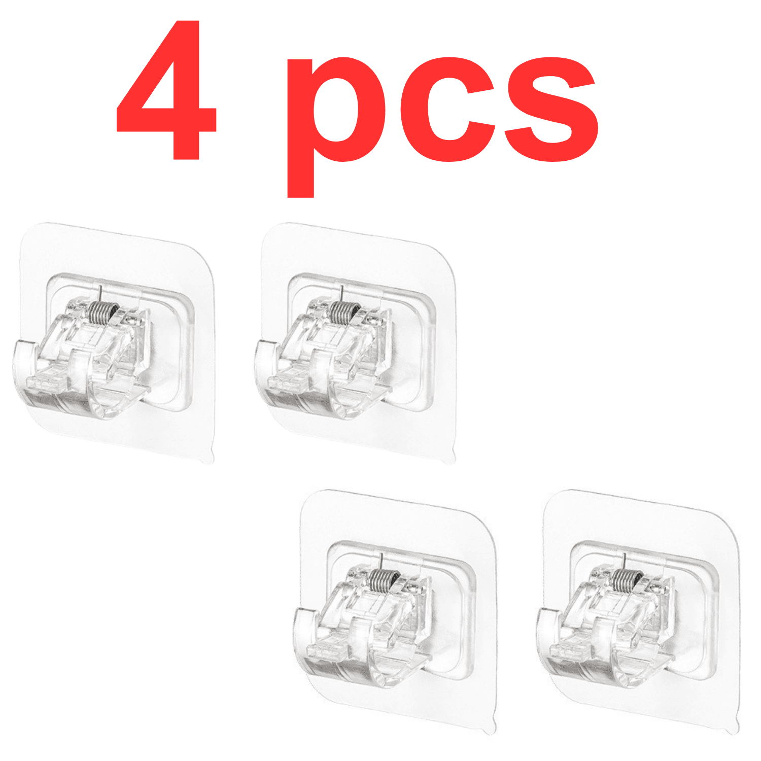 TEMU 4/8pcs Curtain Rod Holder, Self-adhesive Curtain Rod Holder No Drilling Needed, Multipurpose Nail Free Stick On Curtain Rod Hooks, Kitchen Bathroom Hotel Curtain Hook Home Decoration