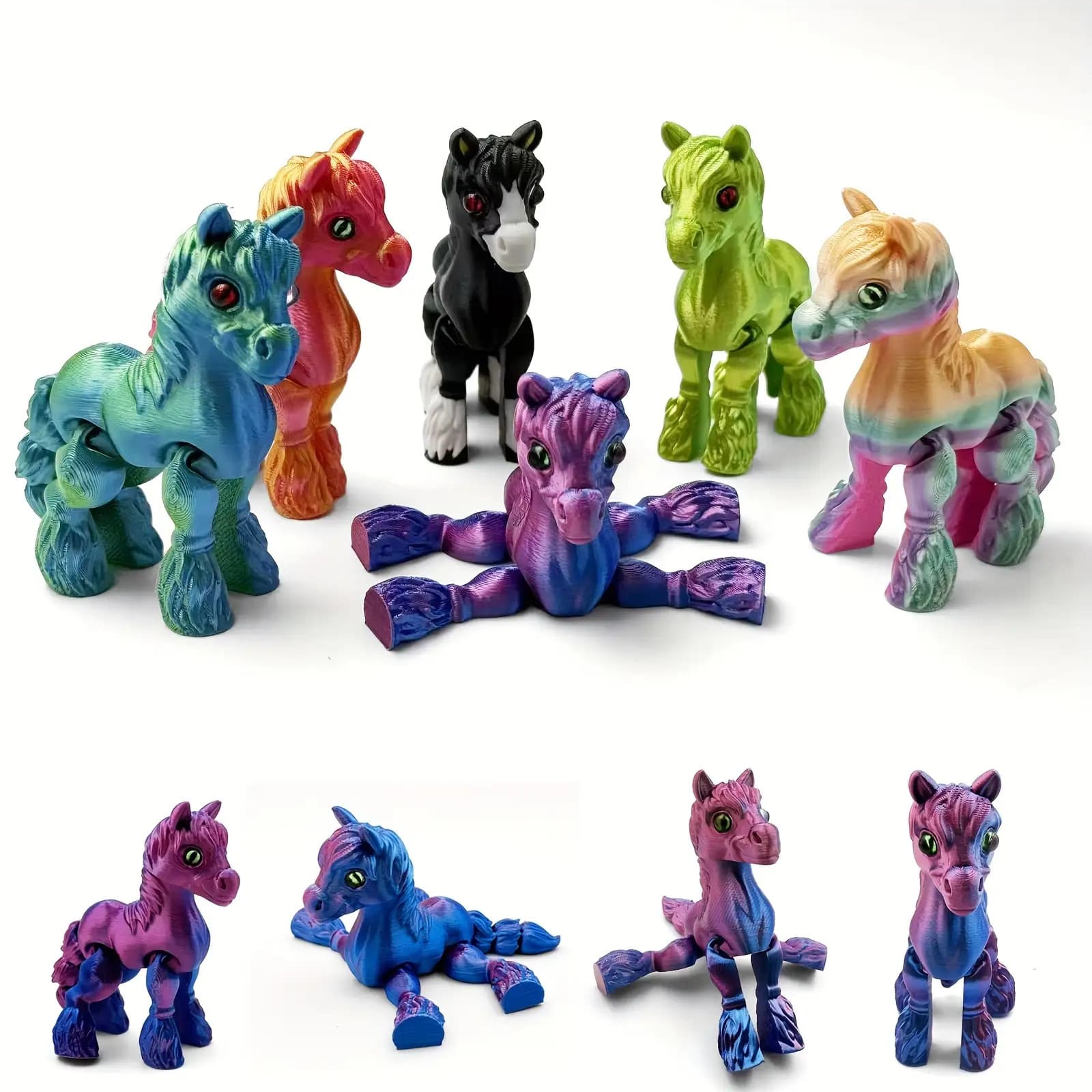 TEMU 6pcs 3d Colectible Figurines, Flexible Animals Statue, Movable Joints, Home Office Decor