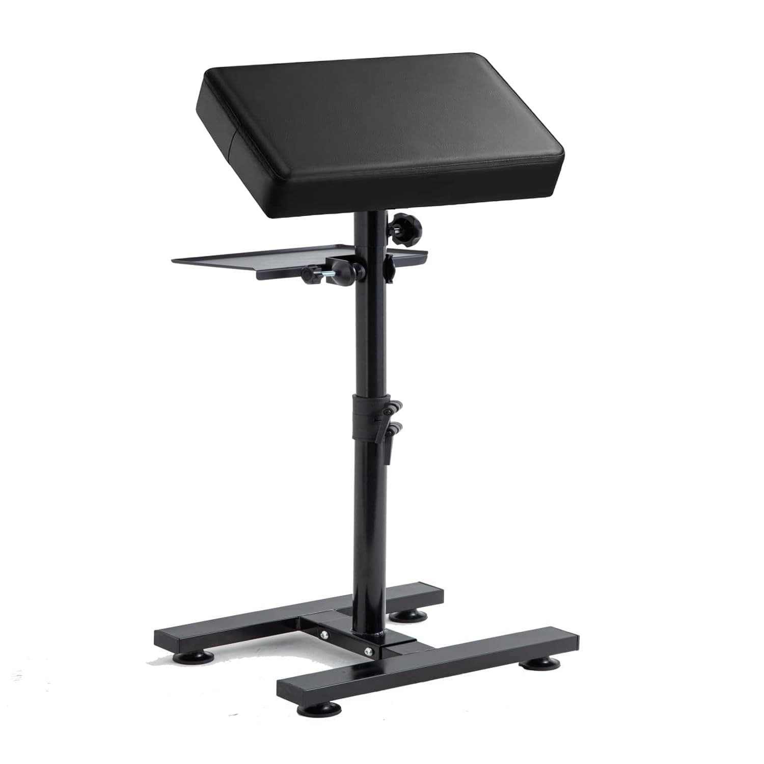 TEMU Tattoo Armrest Stand Legrest Bracket, Tattoo Arm Rest With Non-slip Base, Height Adjustable, Tiltable, Thickened Black Cushion With Tattoo Supplies Storage Panel, Black