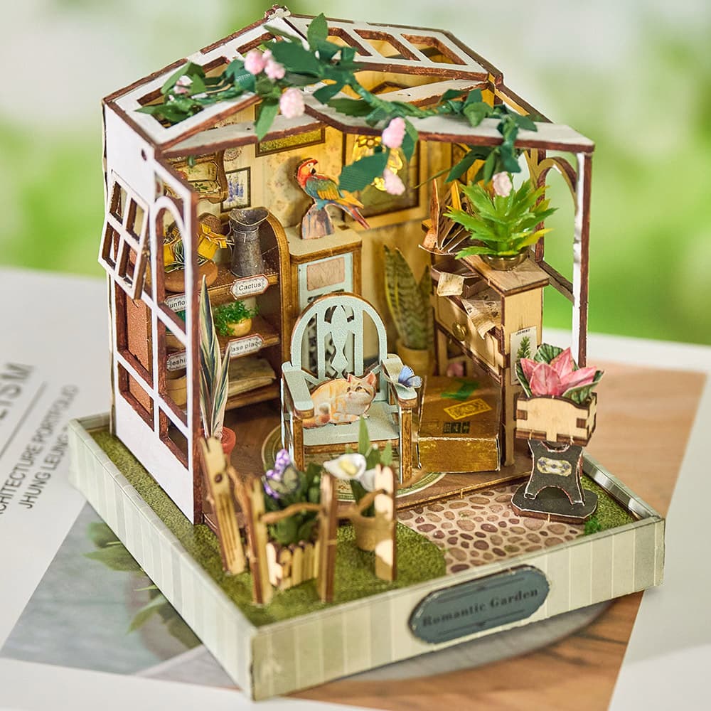 TEMU Diy Wooden Mini Dollhouse Kit, Miniature Handmade Tiny House Model With Furniture, Gift For Birthday Christmas