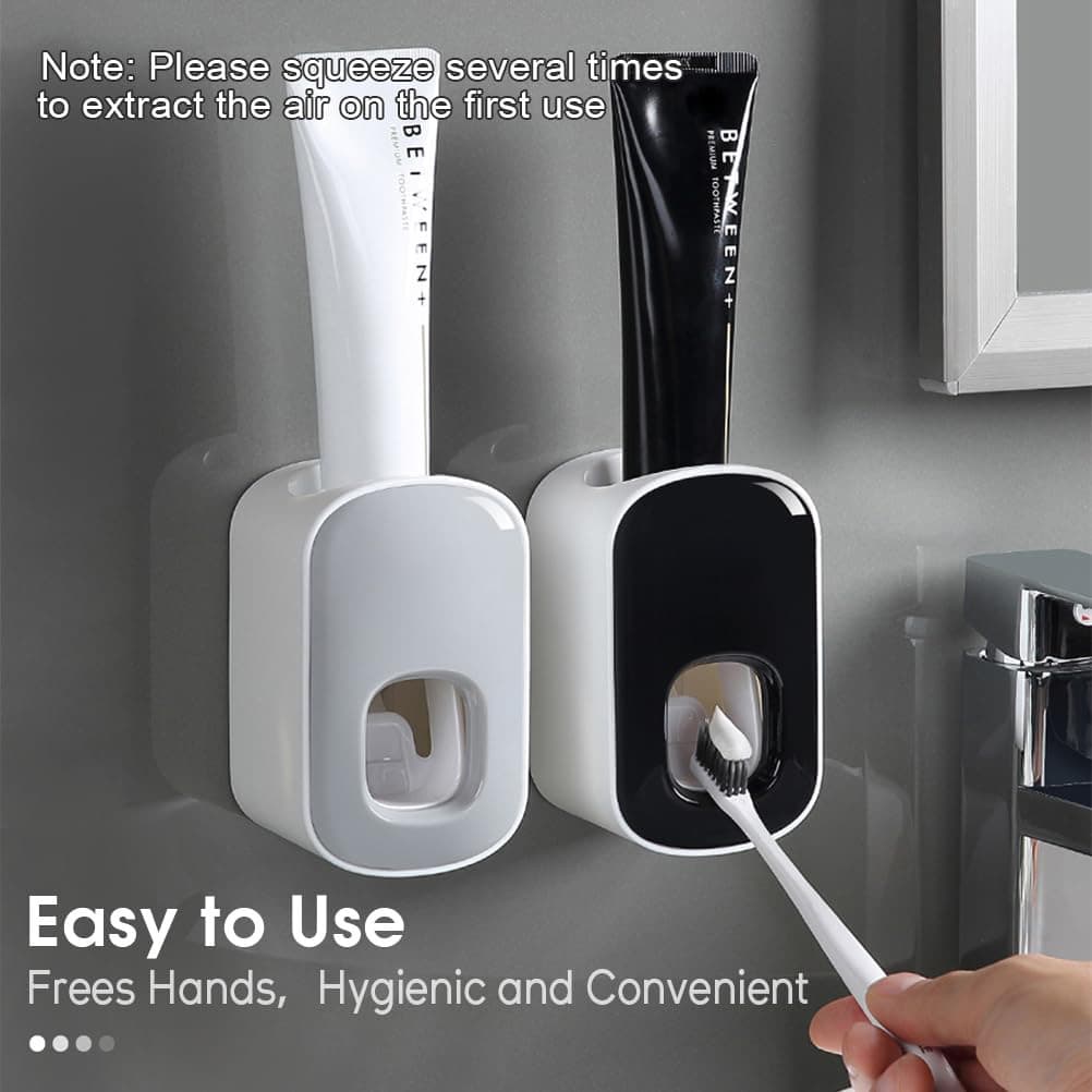 TEMU 1pc Toothpaste Dispenser,automatic Toothpaste Squeezer Fit,hands Free Wall Mounted Toothpaste Holder With Self-stick Sticker,punch