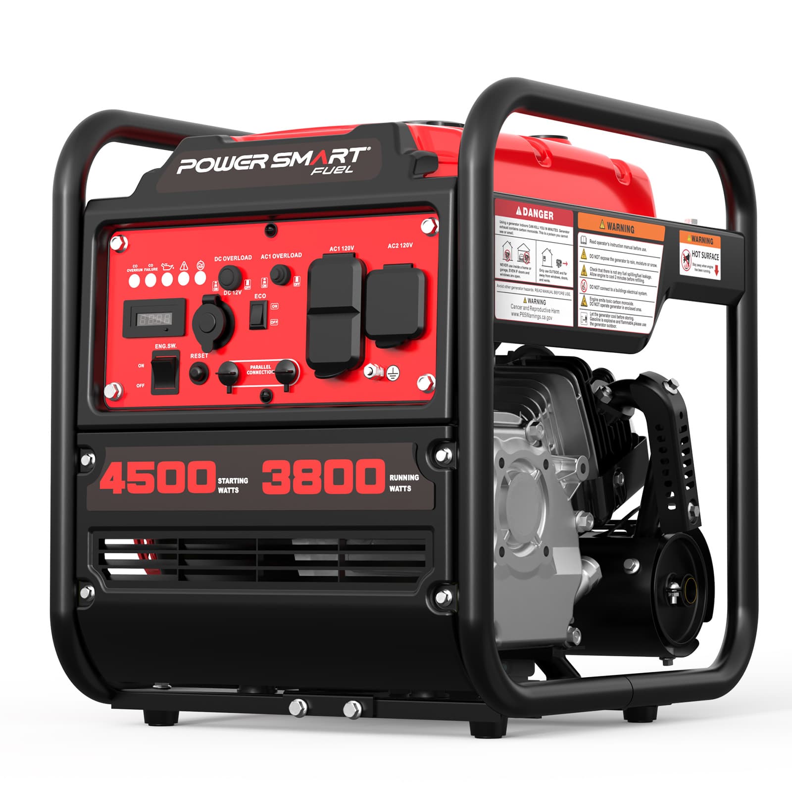 TEMU 4500w 4-stroke Portable Generator, Co Alarm, Lightweight & Quiet Gas Generator W/ 12v & Usb Ports - Charge Phones, Rv, Power Tools, Camping