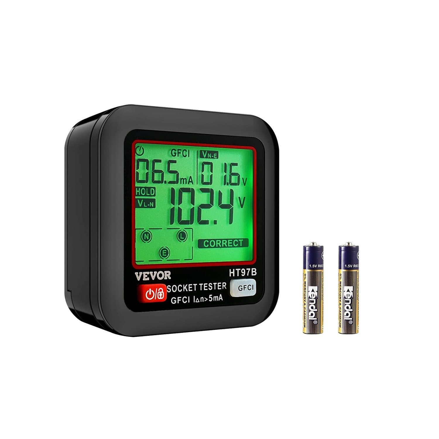 TEMU Vevor Outlet Tester Electrical Gfci Trip Tester Lcd Display Receptacle Detector