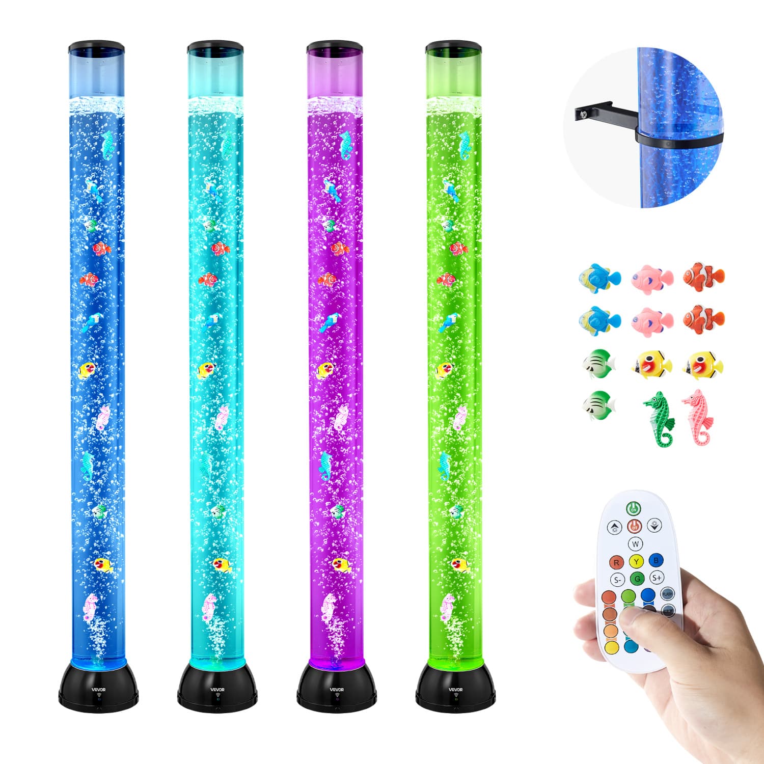 TEMU Vevor Bubble Tube Lamp 16 Ft Sensory Aquarium Lamp For Relief Calming 32 In/39 In/48 In/60 In