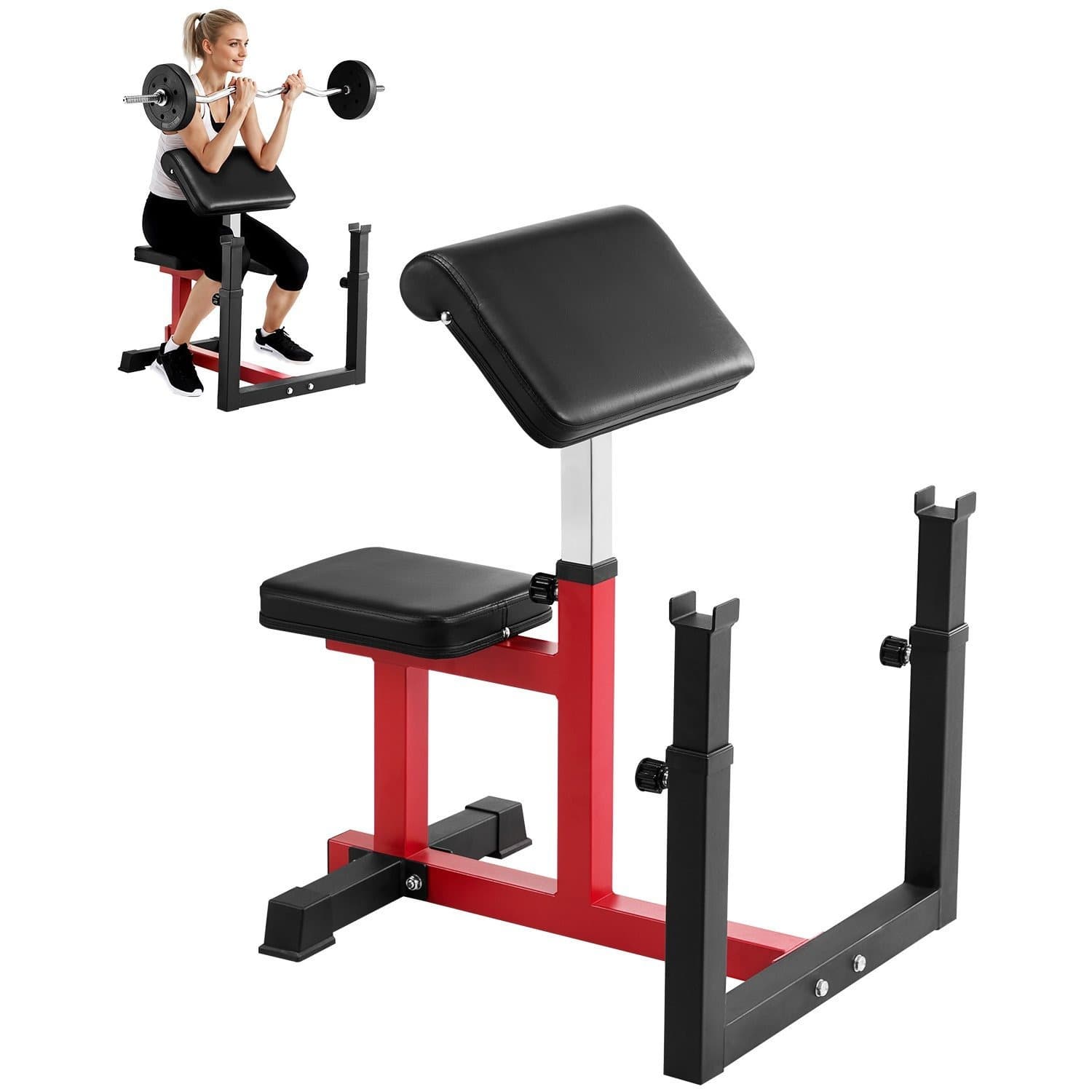 TEMU Vevor Bench Adjustable Home Gym Biceps Machine Barbell Equipment