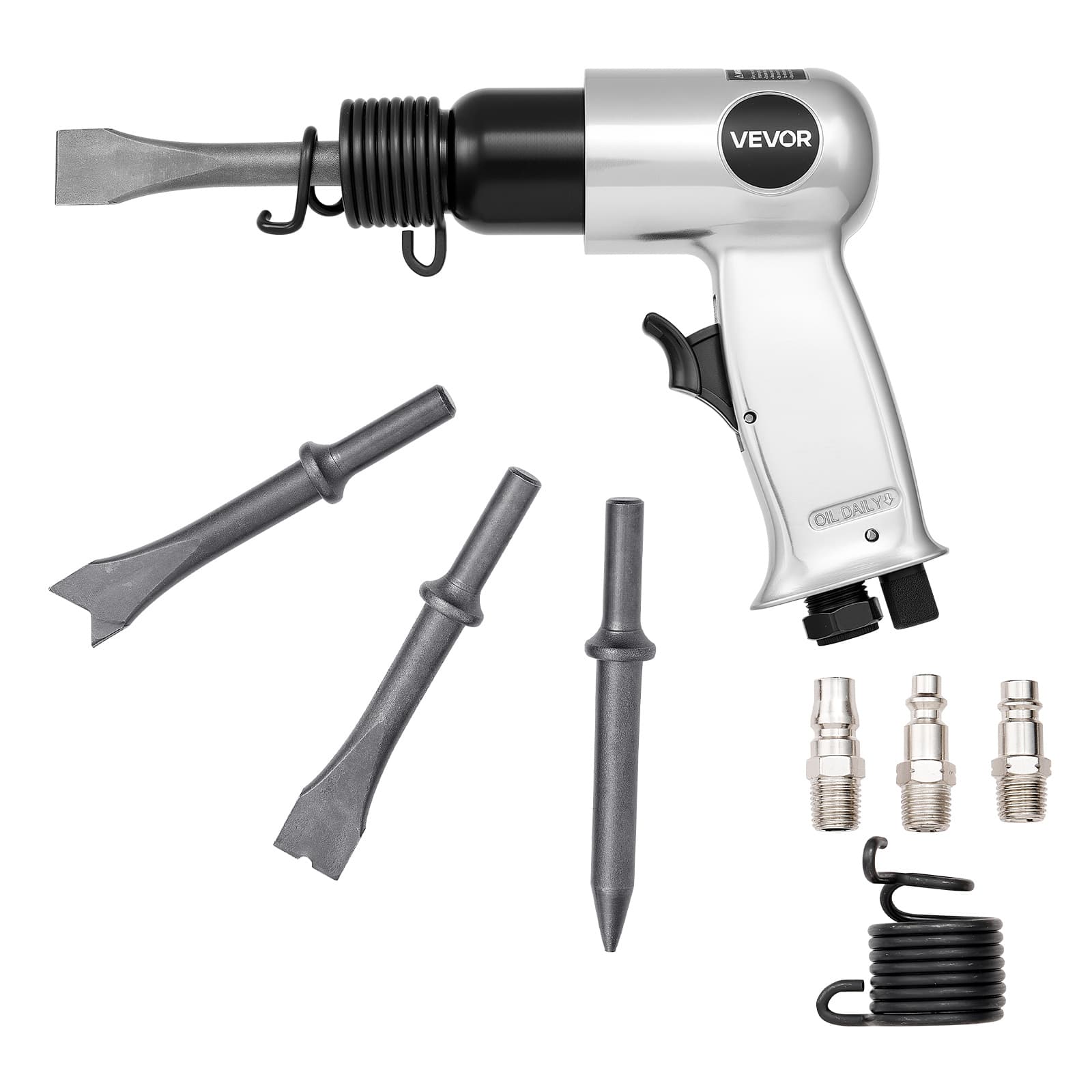 TEMU Vevor 3500 Bpm/ 4500 Bpm 11 Cfm/ 12 Cfm Pneumatic Hammer Air hammer kit with 4 chisels