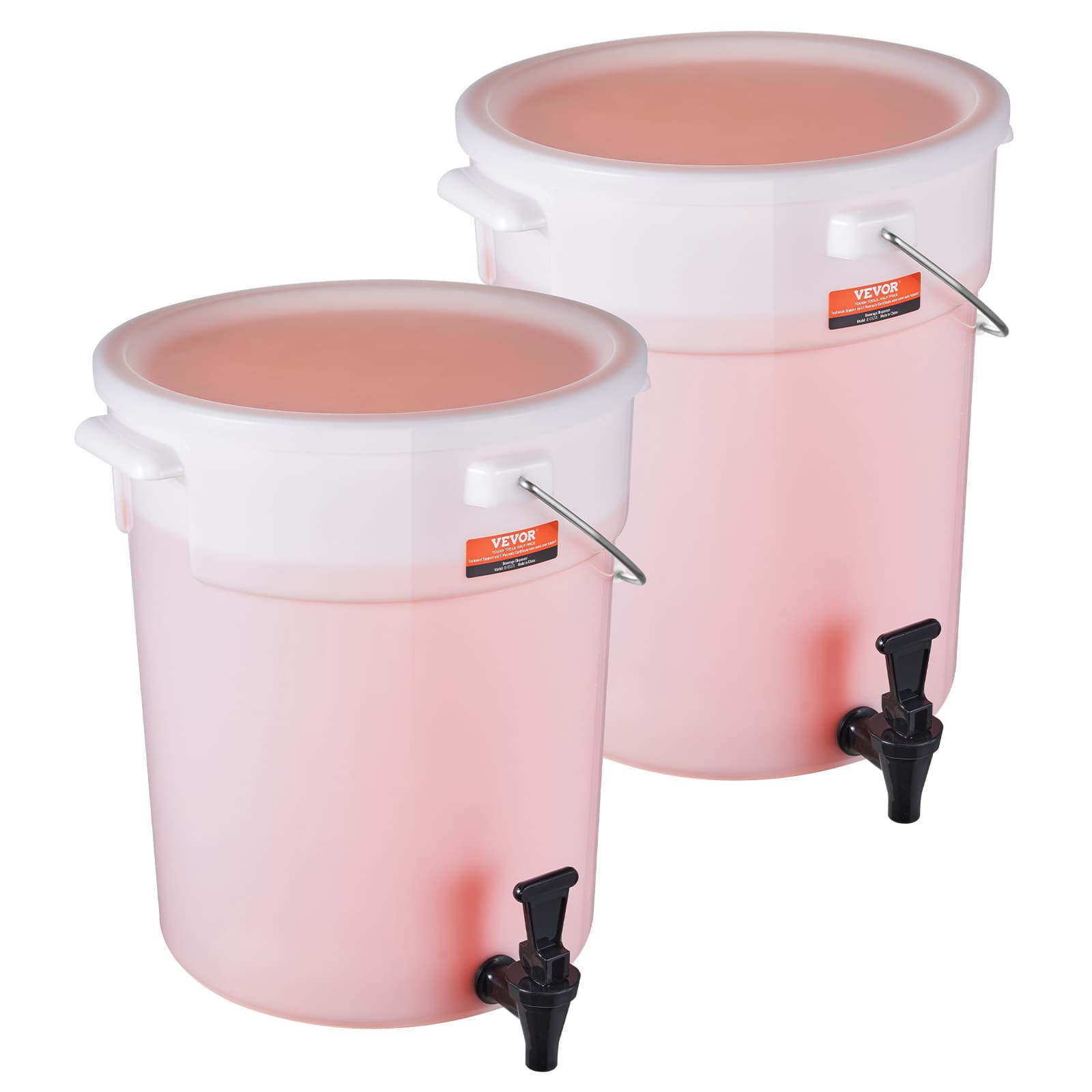 TEMU Vevor Beverage Dispenser, 3 Gallon / 5 Gallon Drink Dispensers For Parties, Plastic With Spigot And Lid, Iced Tea Lemonade Juice Water Dispenser, For Restaurants, Hotels, Parties, 1 Pack / 2 Pack