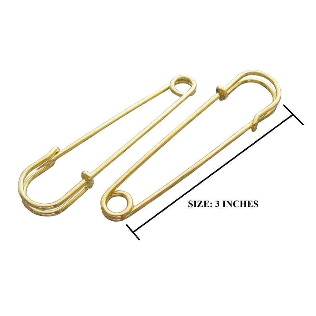 TEMU Large 3 Inches Jumbo Size Golden Safety Pins 50