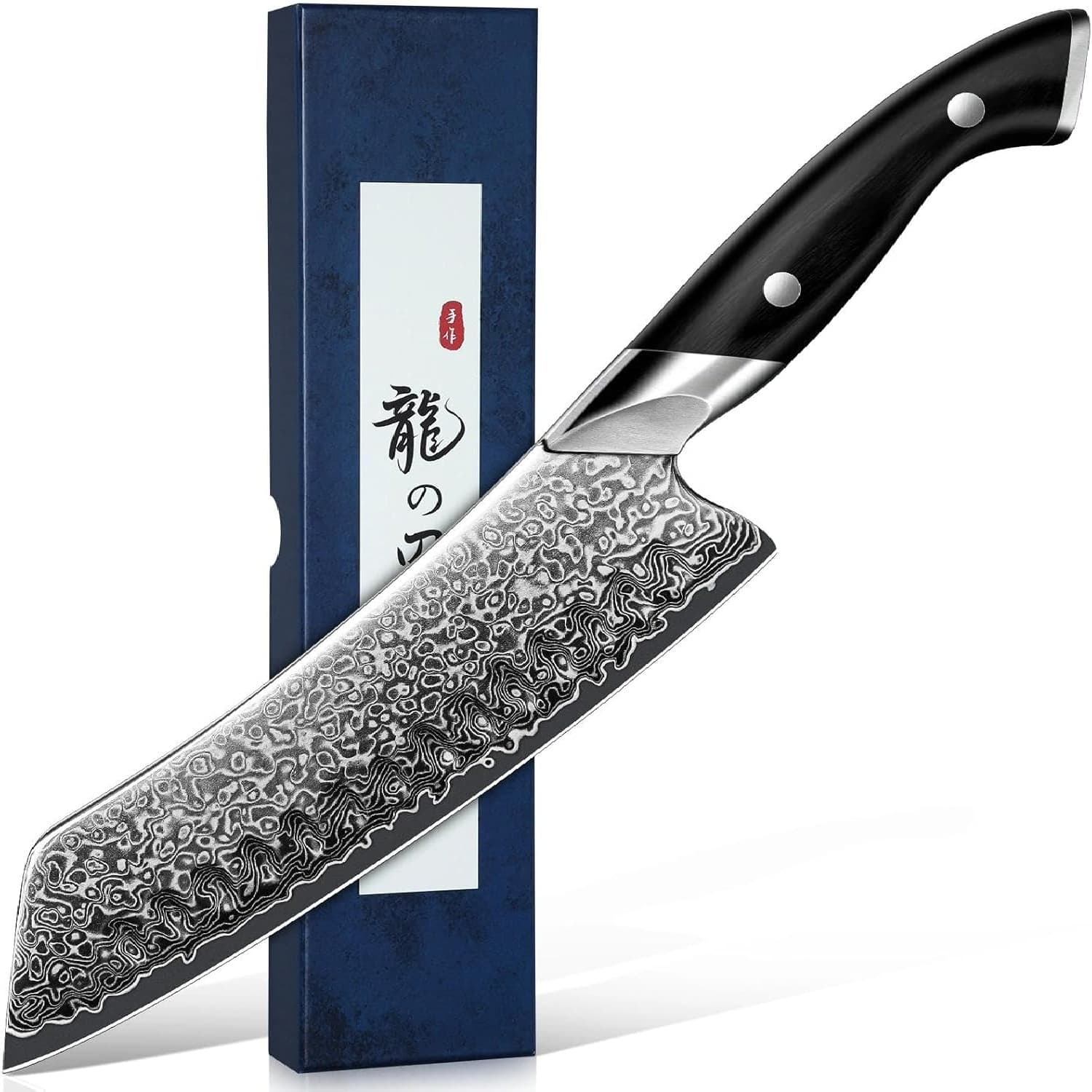 TEMU Chef Knife, Damascus Knife, Handmade Kitchen Knives With Ergonomic Handle, Premium Gift Box For Mom And Dad