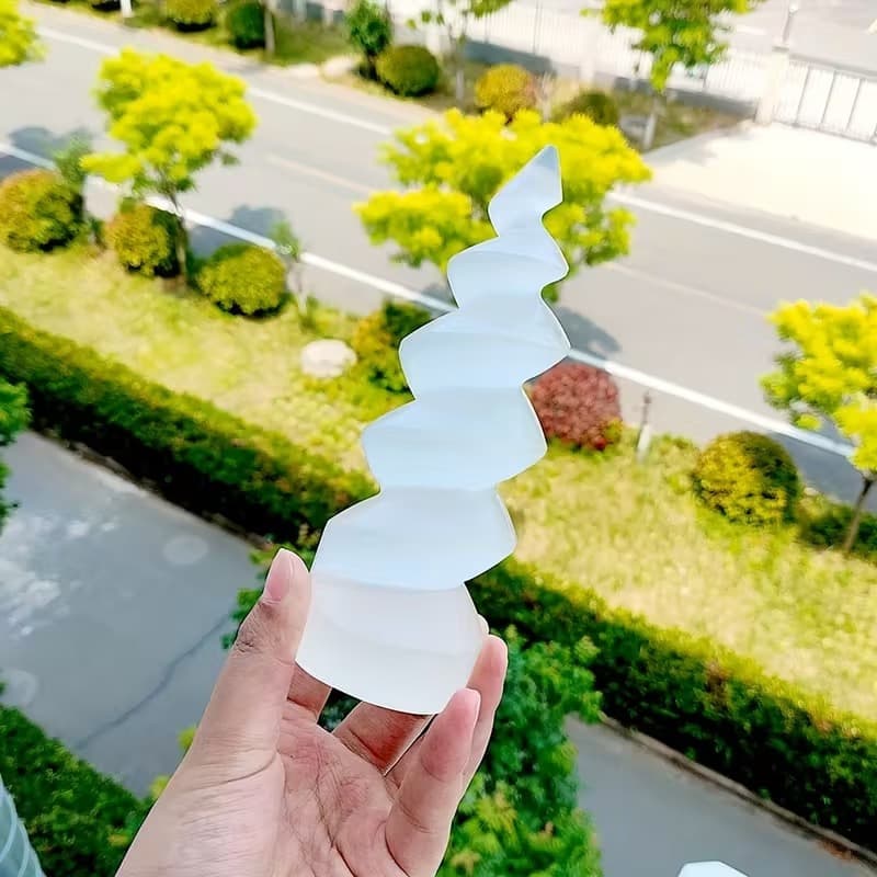 TEMU Selenite Spiral Medium, Stone & Home Decoration, 20 Cm