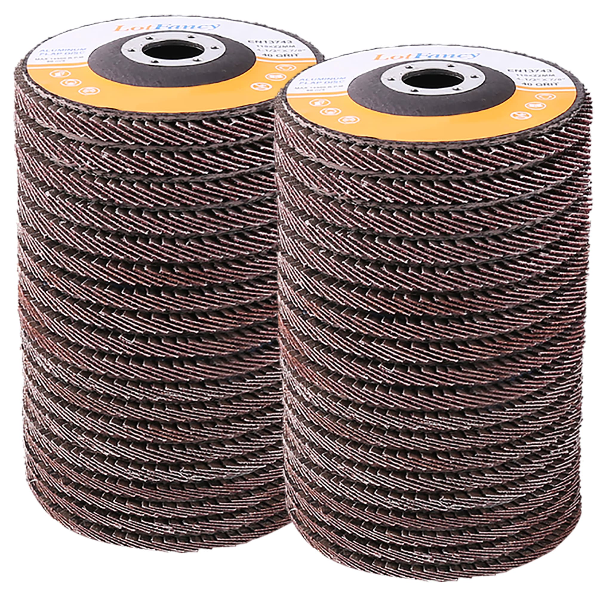 TEMU 20pcs Flap Discs, 40 60 80 120 Grit Sanding Disc, 4.5 X 7/8 Inch Grinding Wheels, Aluminum Oxide Abrasive T27, 4 1/2 Discs For Angle Grinder