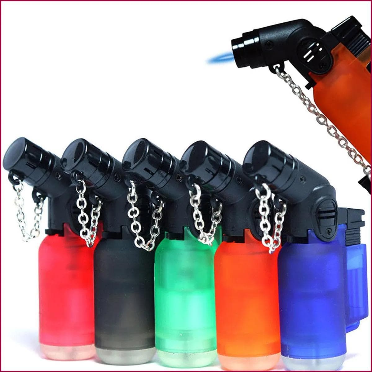 TEMU Torch-lighter - Jet Flame Butane Lighters, ,mini (fuel Not Included) Mixed Colors