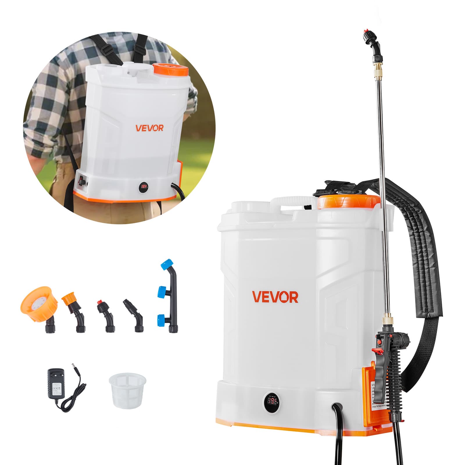 TEMU Vevor 3.2 Gallon Battery Powered Backpack Sprayer 0-90 Psi 2h For Yard Lawn