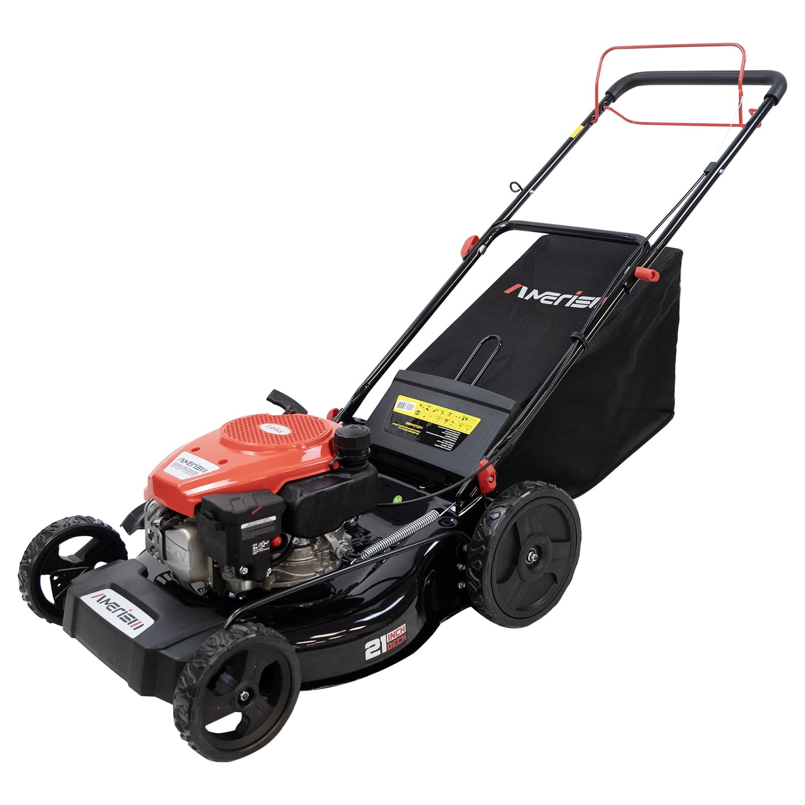 TEMU 21" With 170cc 4-cycle Gas Engine 3-in-1 Lawn Mower, Garden Tools, Ergonomic Handle & For Residential Yard Maintenance, Garden , Tool, Highquality Engine, Sturdy Wheel Construction